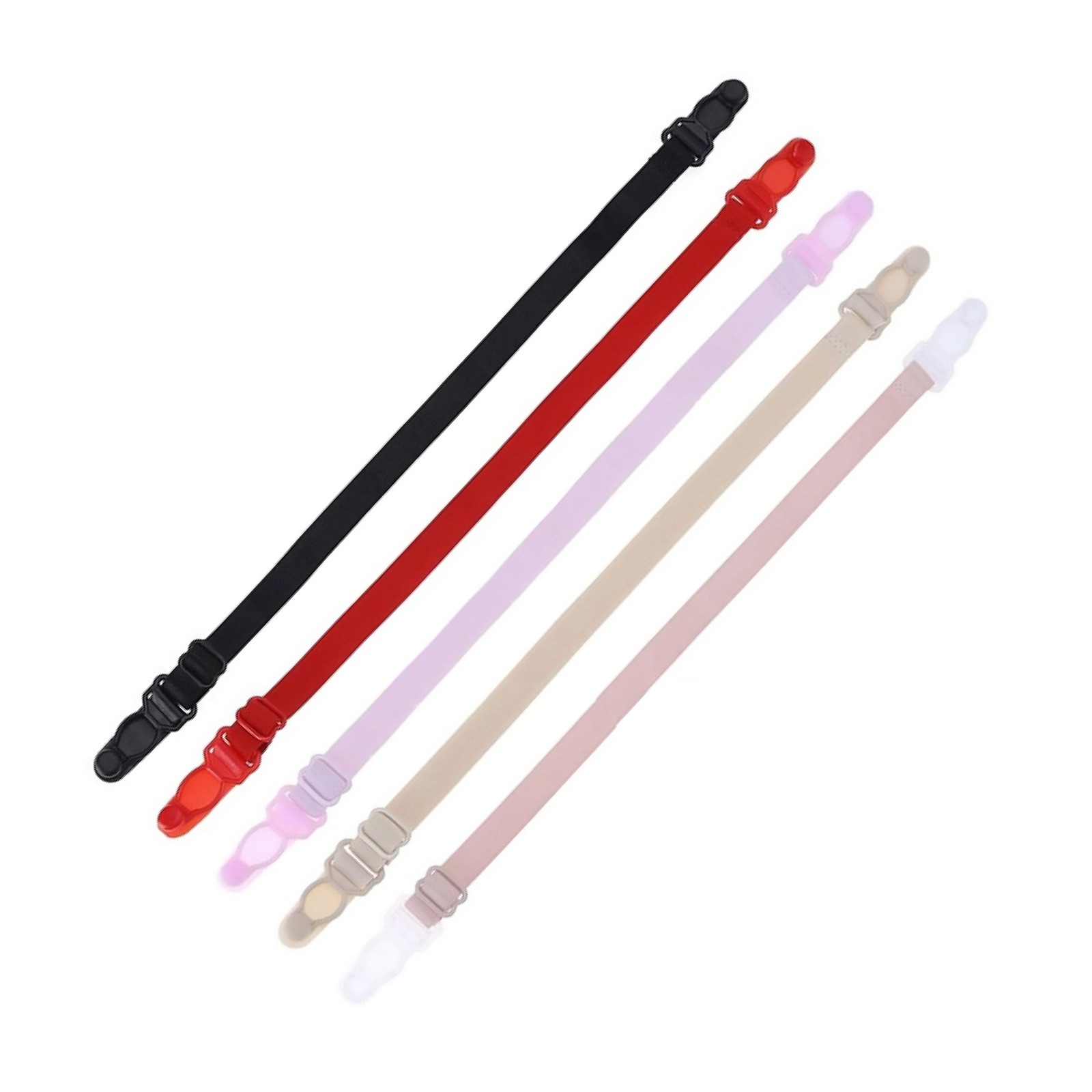 5pcs Women Elastic Band Non-Slip Adjustable Bra Straps Holder with Clip D