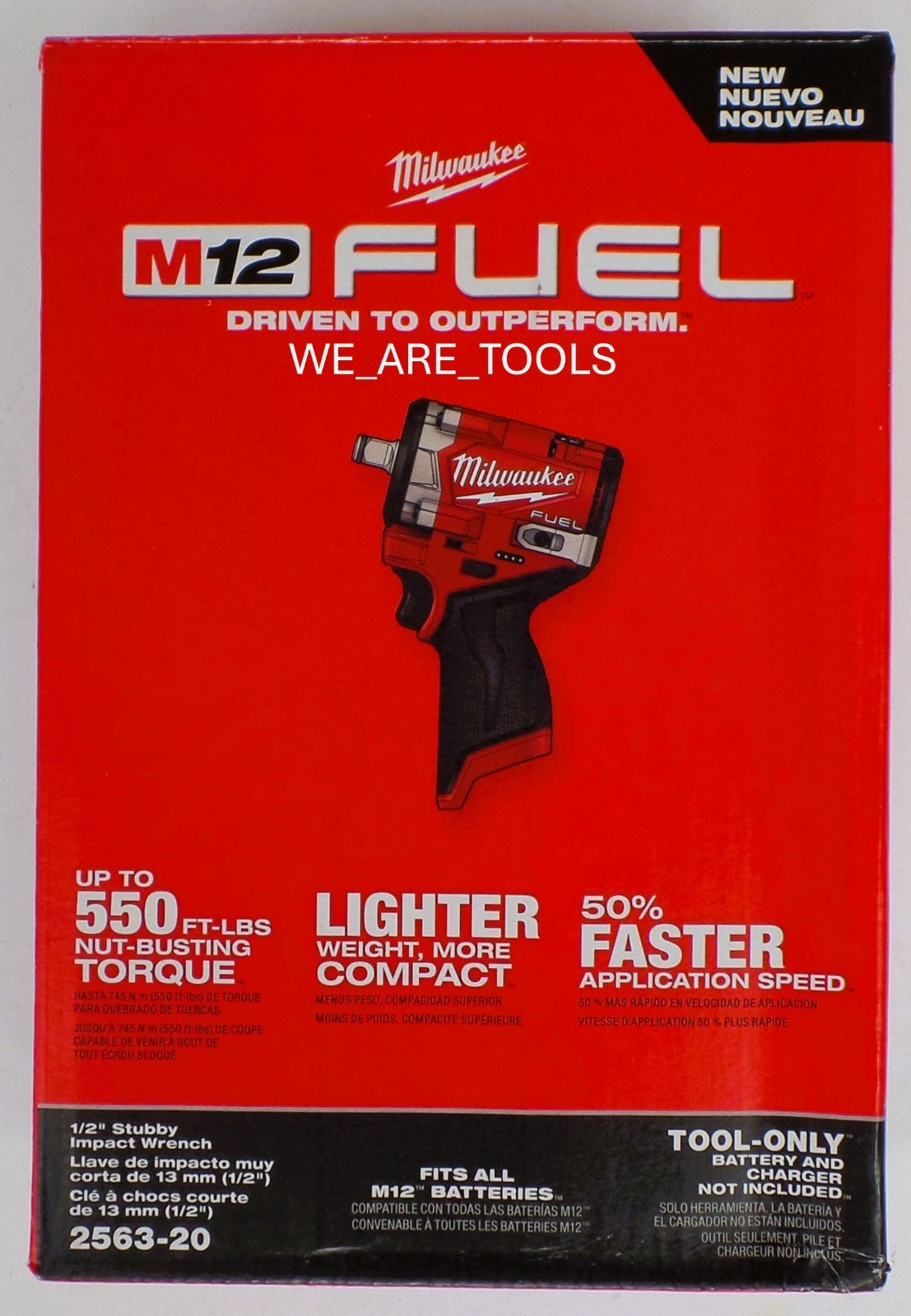 NEW IN BOX Milwaukee 2563-20 M12 FUEL 1/2" Stubby Impact Wrench w/ Friction Ring