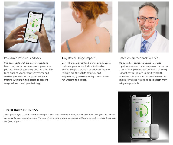 UPRIGHT GO S Posture Trainer and Corrector Light Gray BRAND NEW in BOX & SEALED