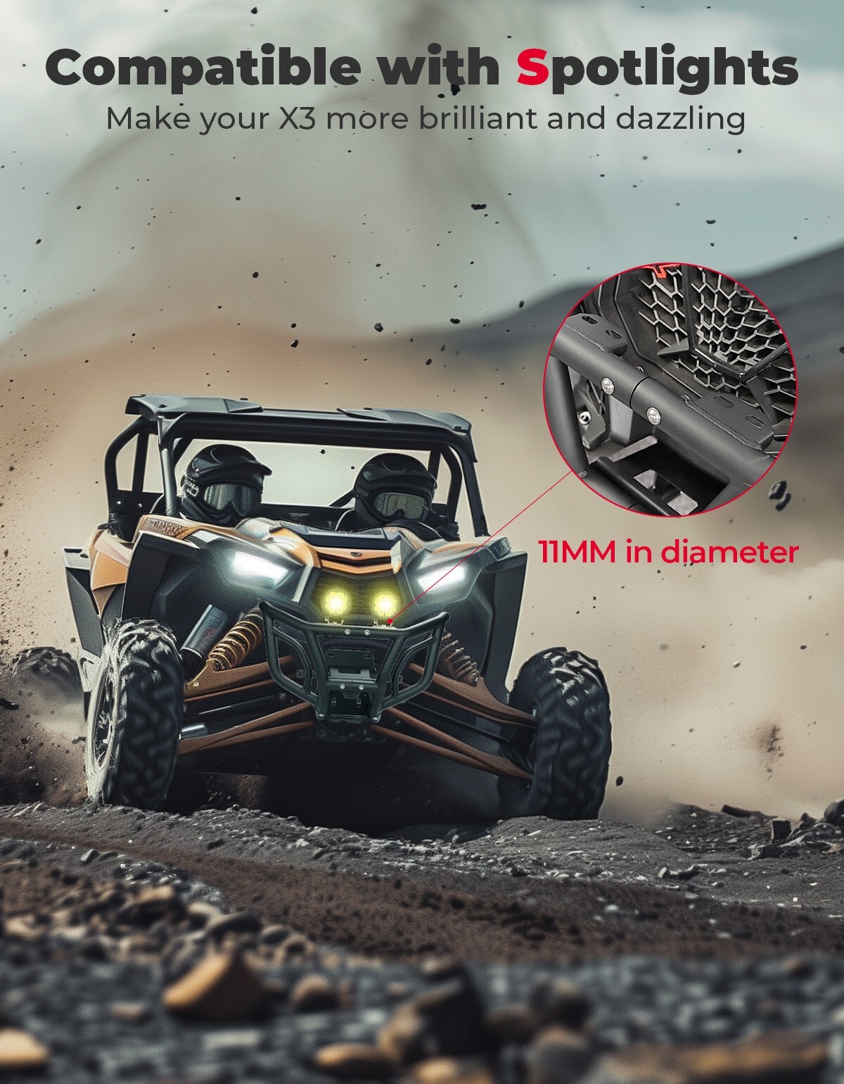 Front Pre-Runner Bumper Brush Guard For 2017-2024 Can-Am Maverick X3 & X3 Max