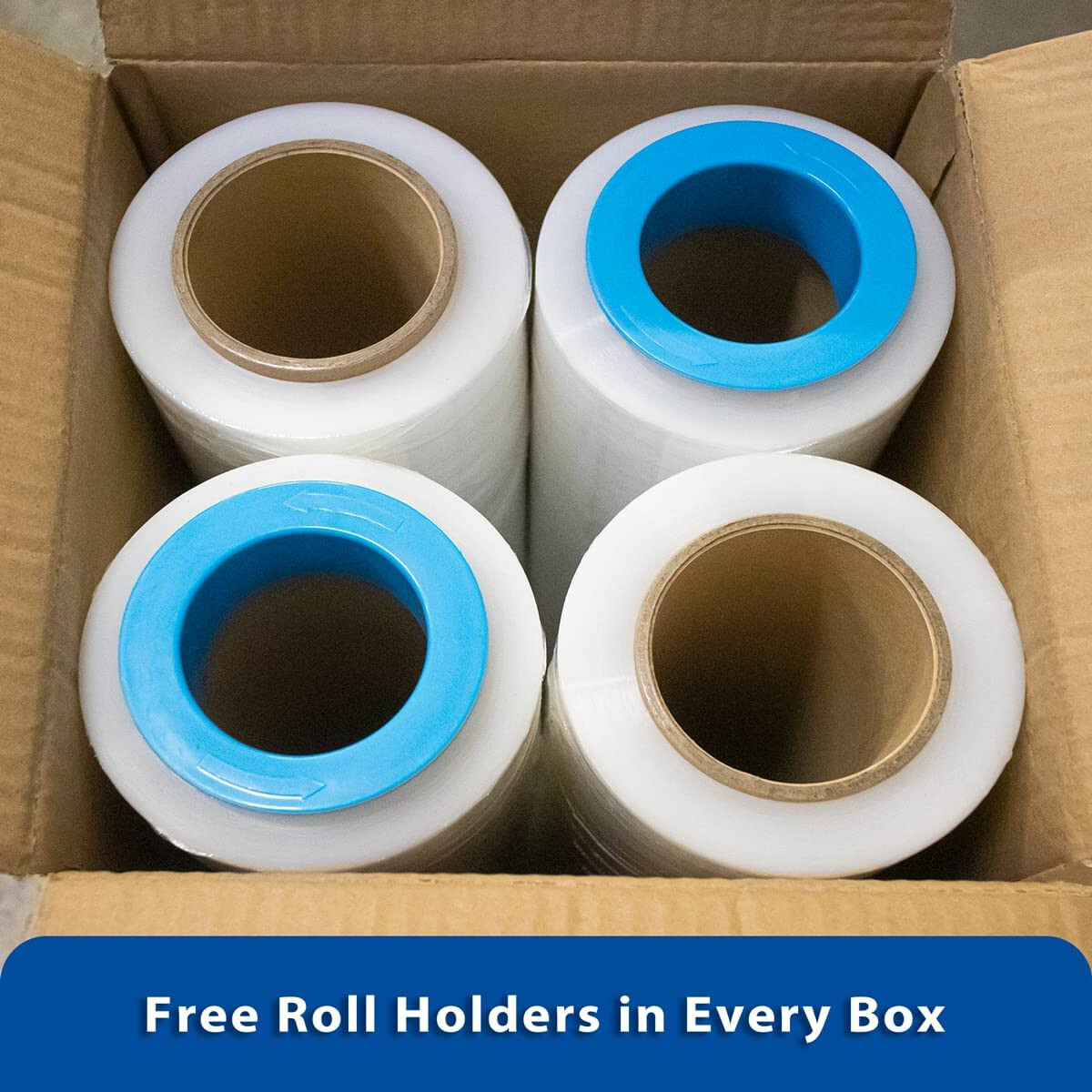 18" x 1500' 80 Gauge 4 Rolls Pallet Wrap Stretch Film Hand Shrink Wrap 1500FT
