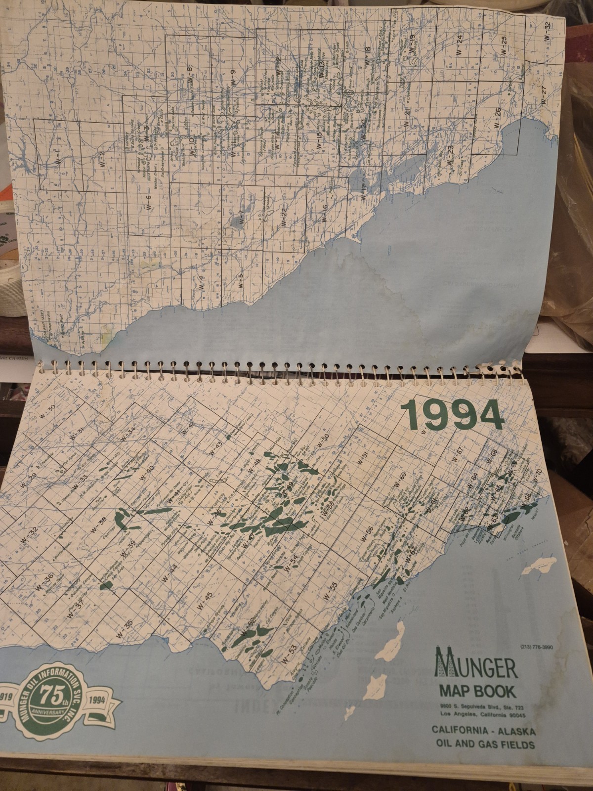 1994 Munger Map Book Oil And Gas Fields, California - Alaska, Vintage Industrial