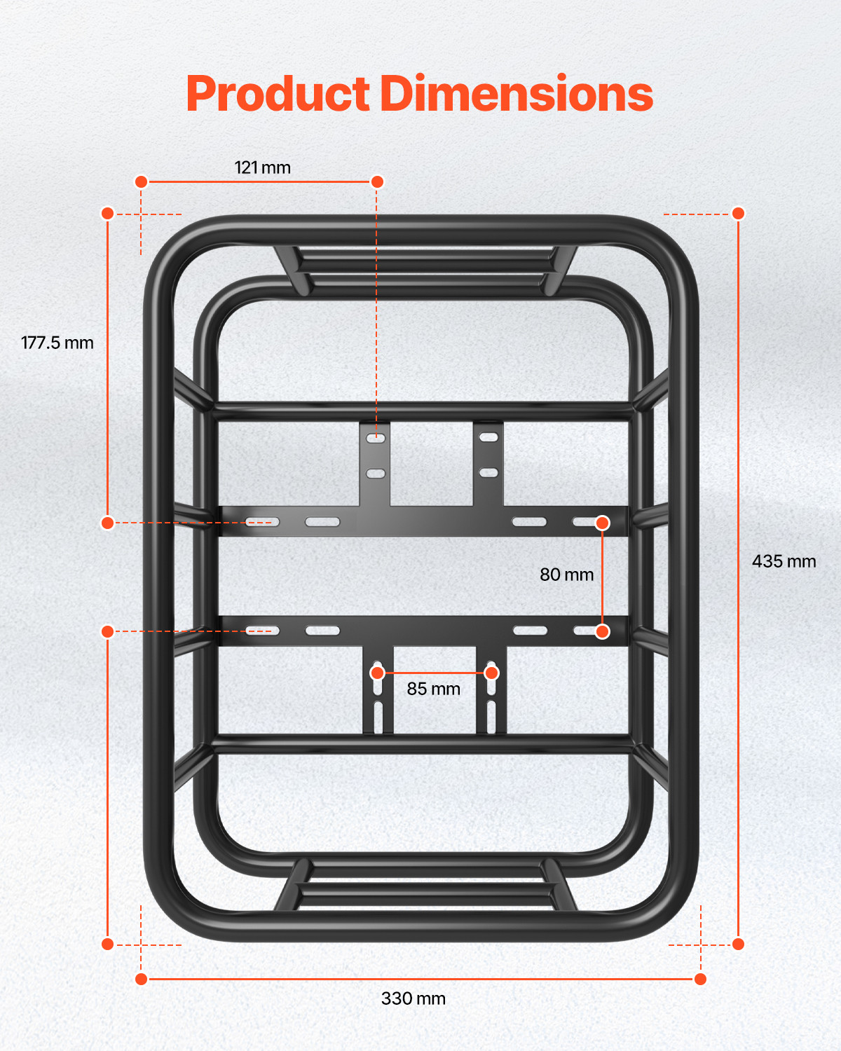 VEVOR Rear Bike Basket Medium Bicycle Basket Cargo Net Rainproof Cover Liner