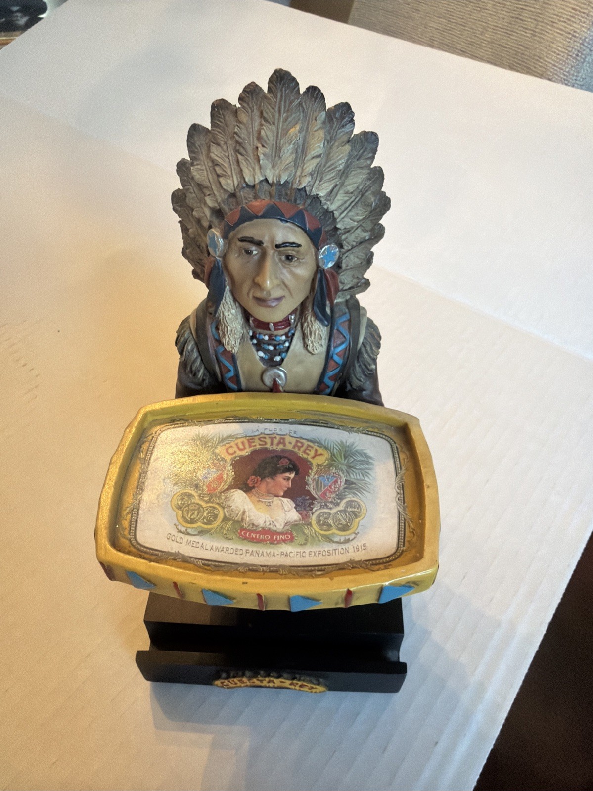 CUESTA REY LIMITED EDITION CHIEF COPPER PENNY COLLECTIBLE CIGAR STORE INDIAN