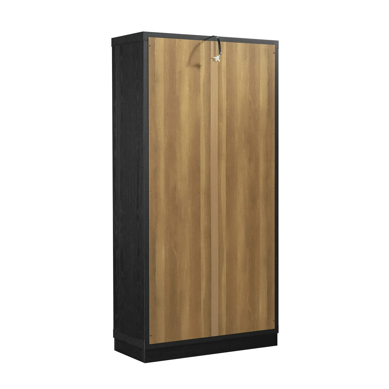 Better Homes & Gardens 441422 Ezra Glass Door Storage Cabinet, Rich Black Finish