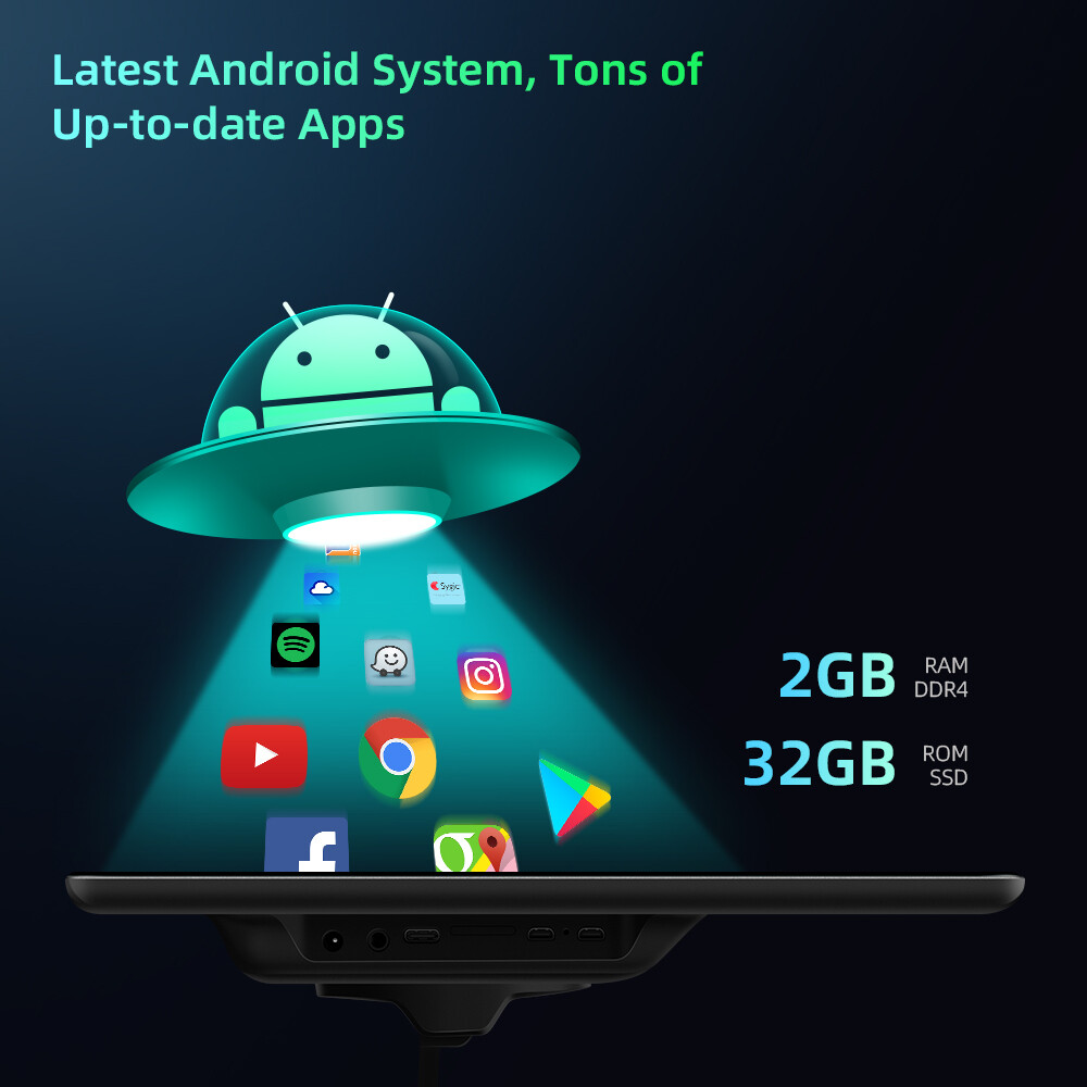 2x 14'' Android 11 Headrest Monitor Video Player Car TV Touch Screen WiFi USB 4K