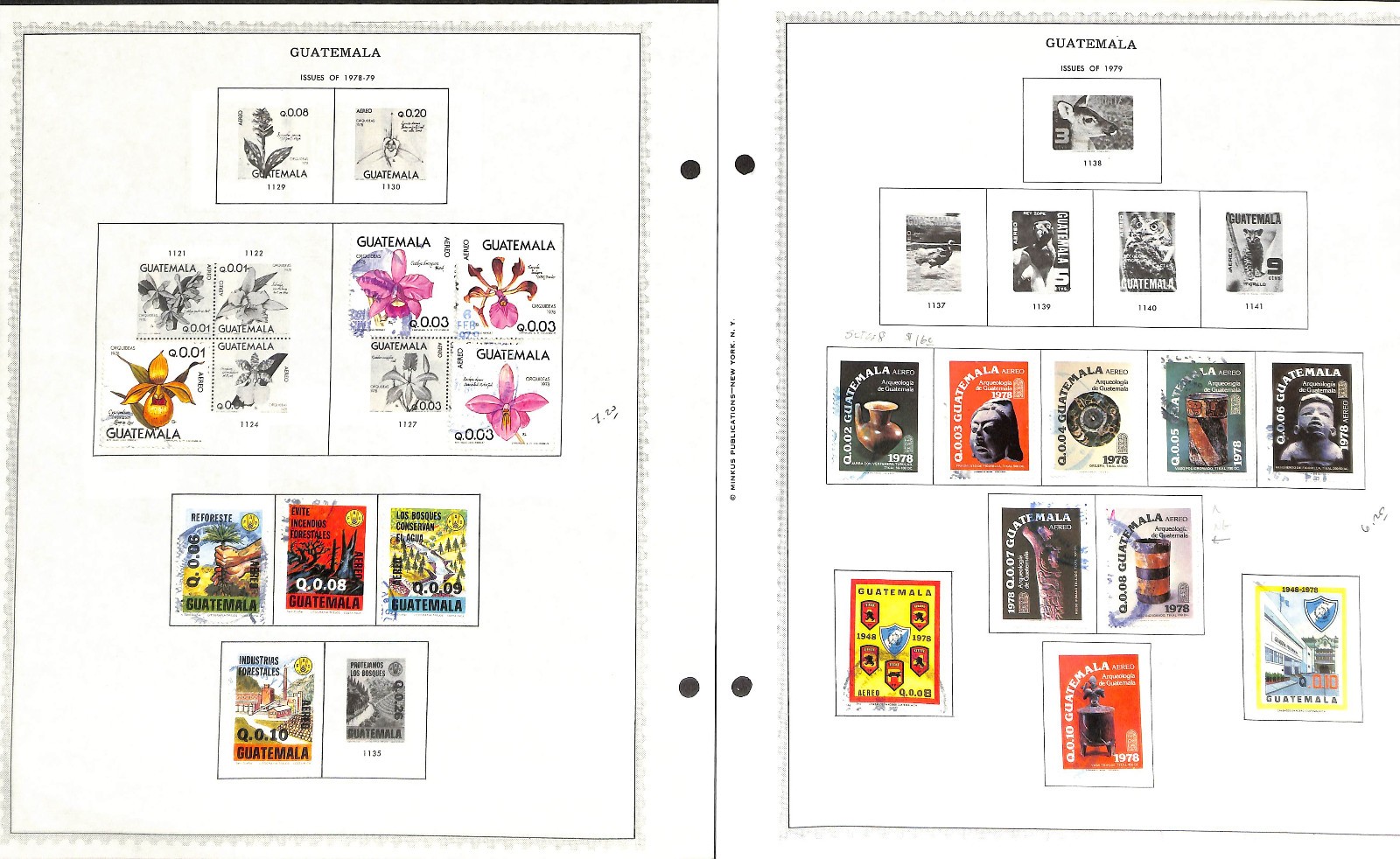 Guatemala Stamp Collection on 40 Minkus Pages, 1871-1991 (BJ)