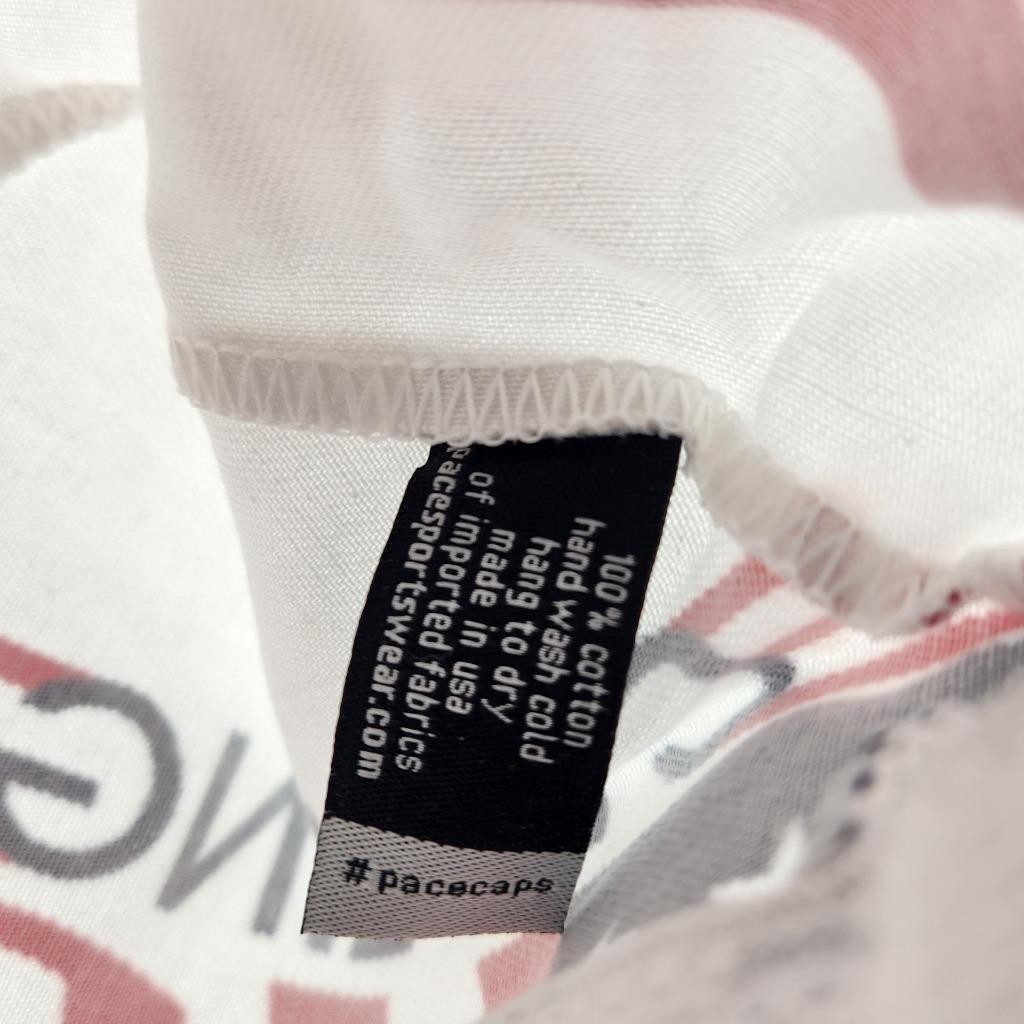 Pace Cycling USA Cap White Red Blue 100% Cotton Twill Made In USA