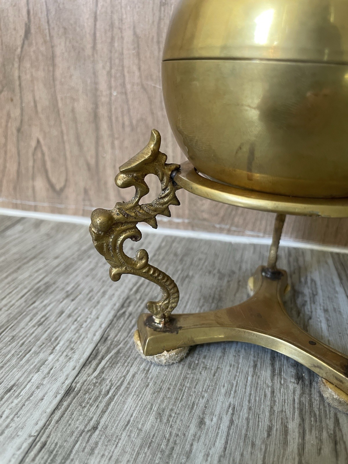 Vintage Decorative Solid Brass Inkwell