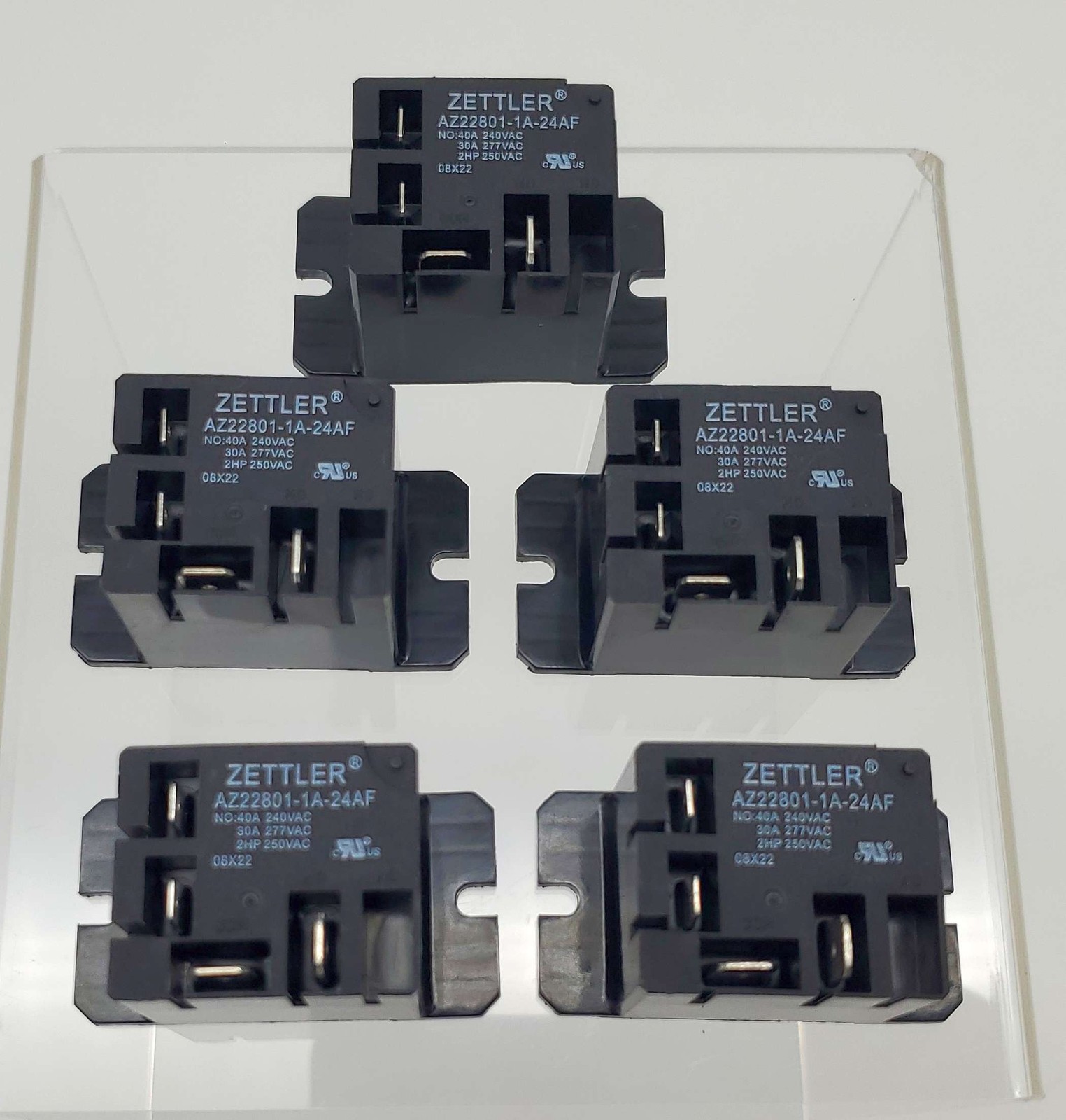 Zettler AZ22801-1A-24AF Mini Power Relays 40A 24V SPST Chasis Mount Pack of 5