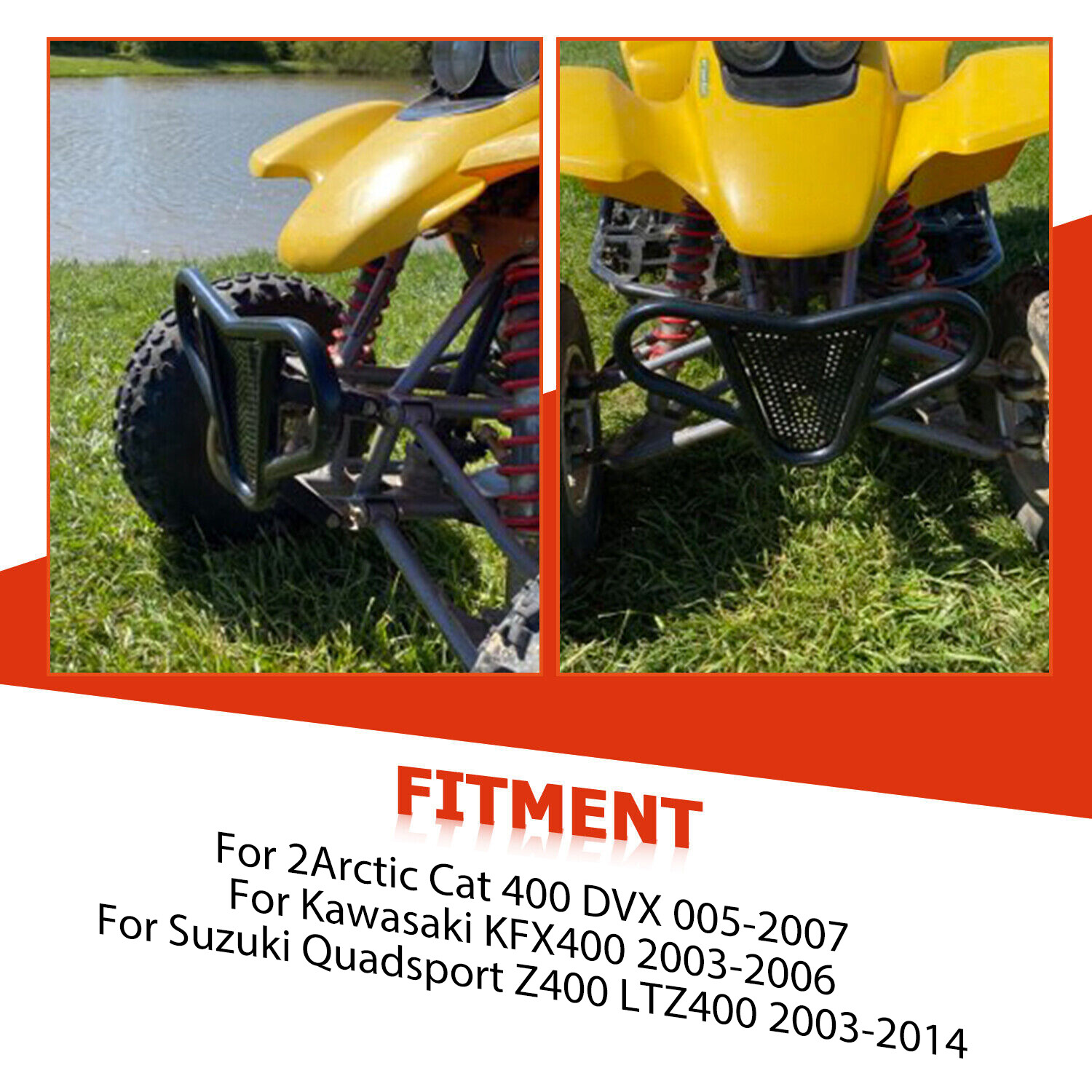 KOJEM For LTZ 400/KFX 400/DVX 400 Arctic Cat Kawasaki Suzuki Front Bumper Black