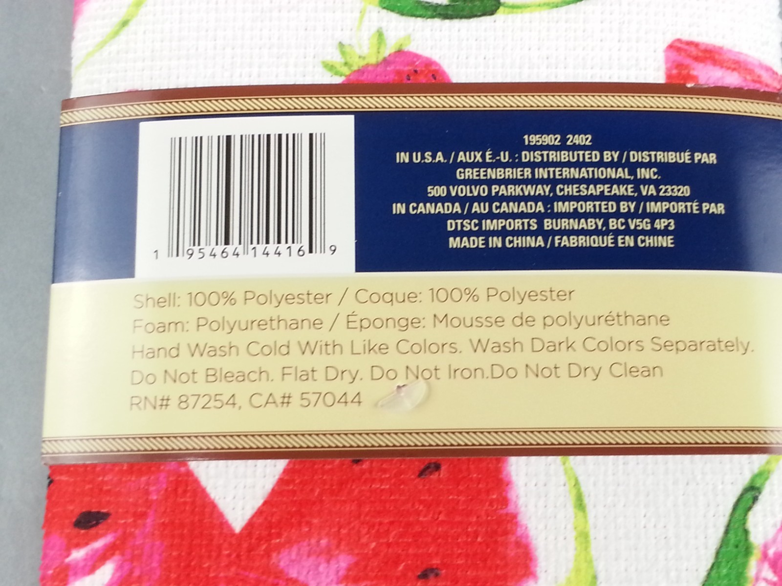 NEW NWT 2 Piece Dish Drying Mat Watermelon