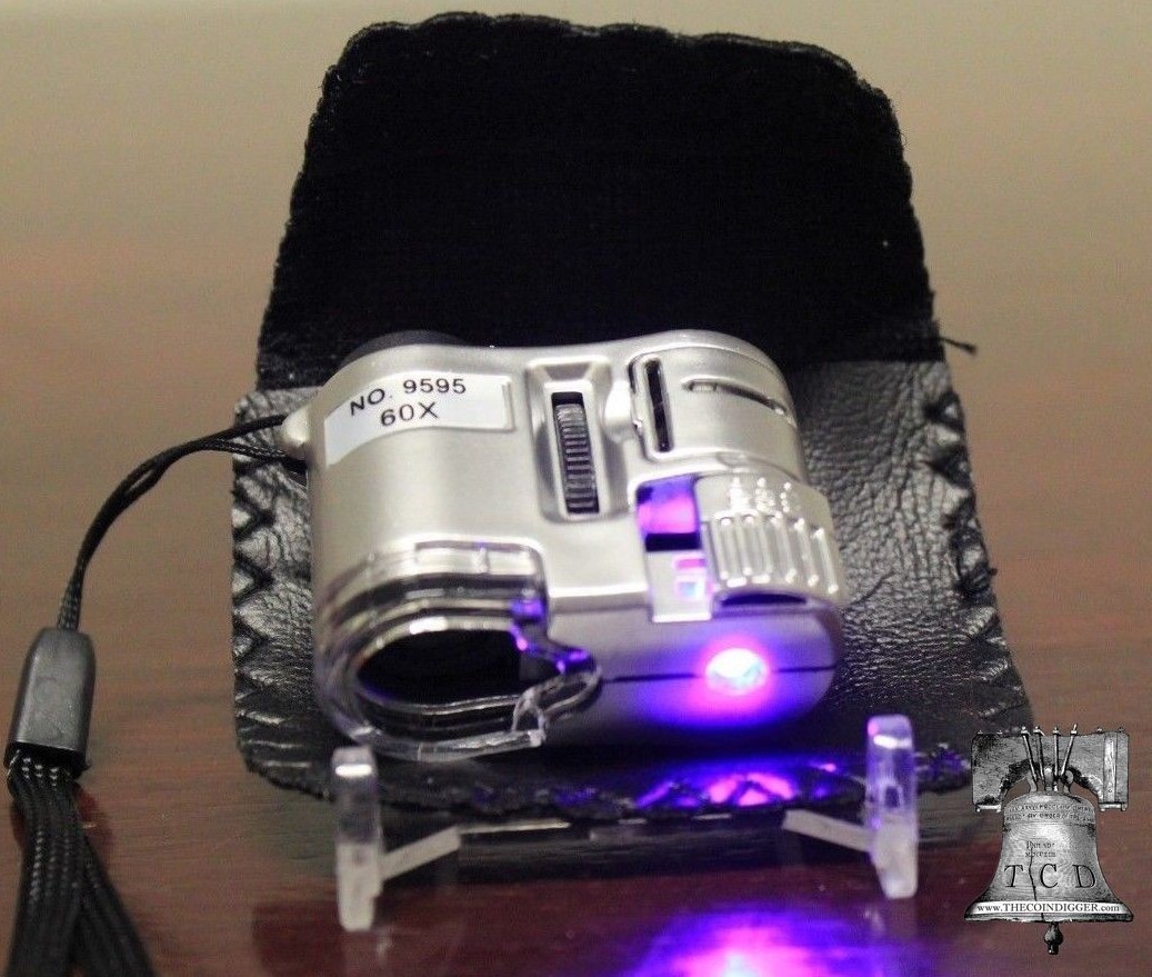 Mini Coin Inspection Microscope 60X Adjustable Focus Magnifier Mint Error B