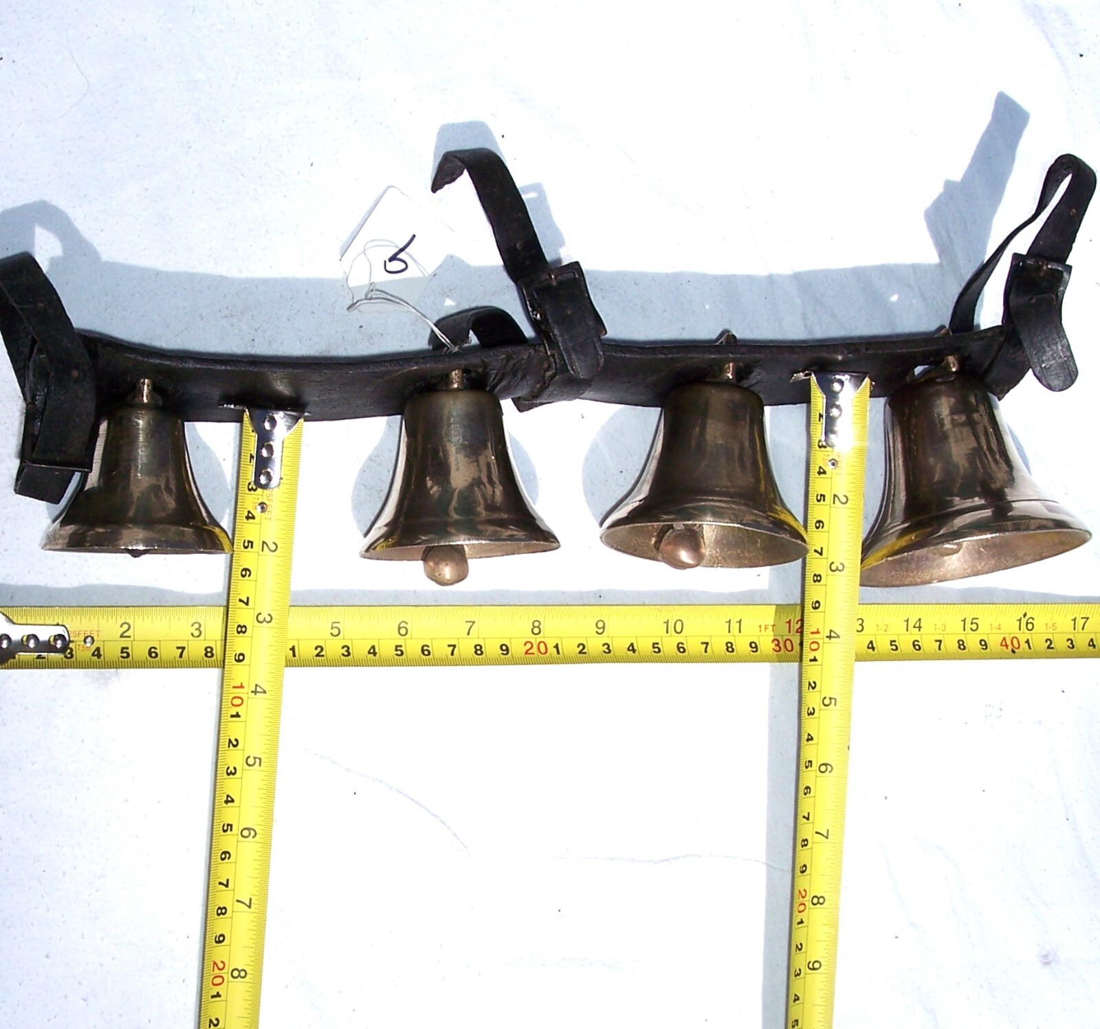 Antique Shaft Sleigh Four Bells Horse Driving Harness Carriage #9