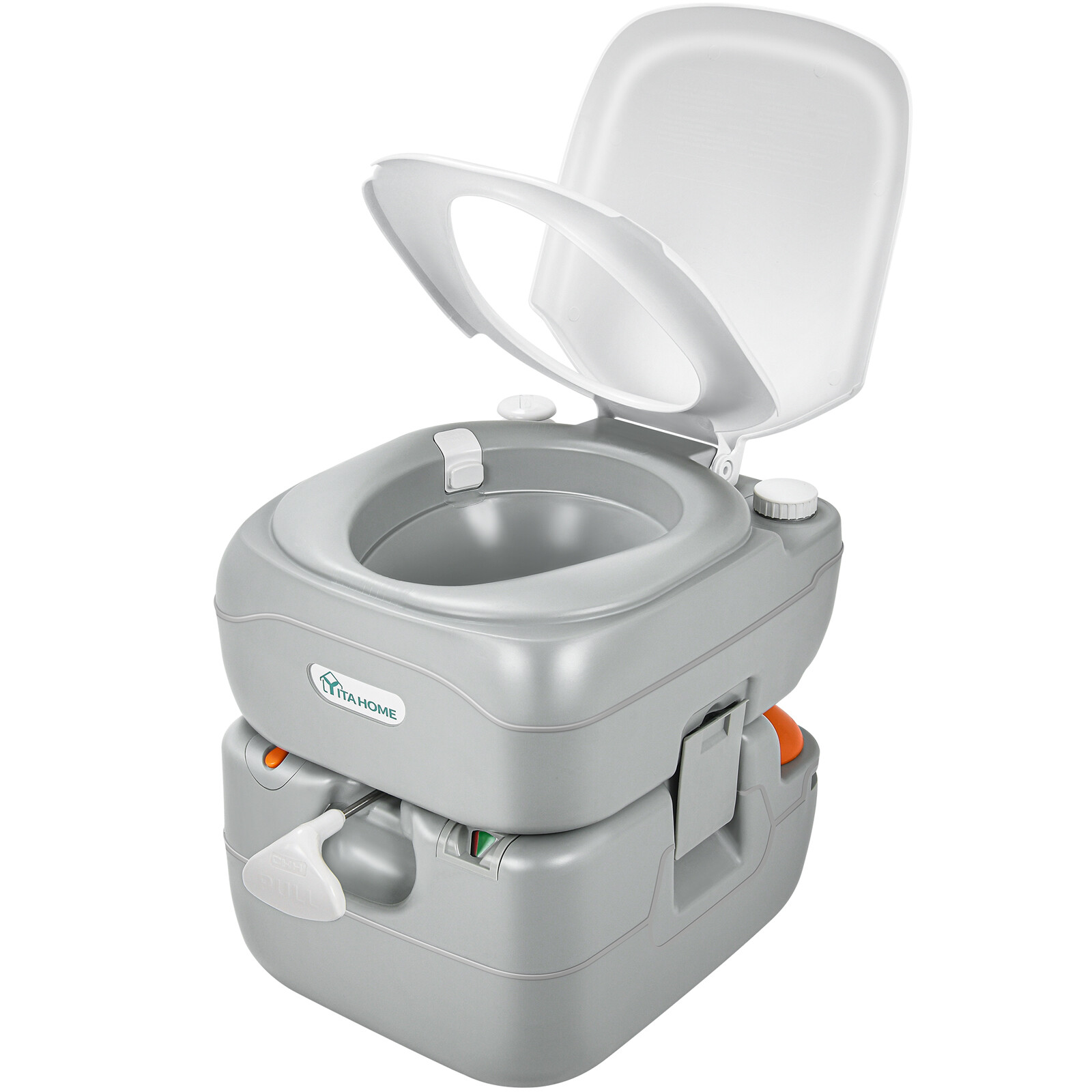 Portable Travel Toilet 5.8 Gallon RV Porta Potty W/Level Indicator Hand Sprayer