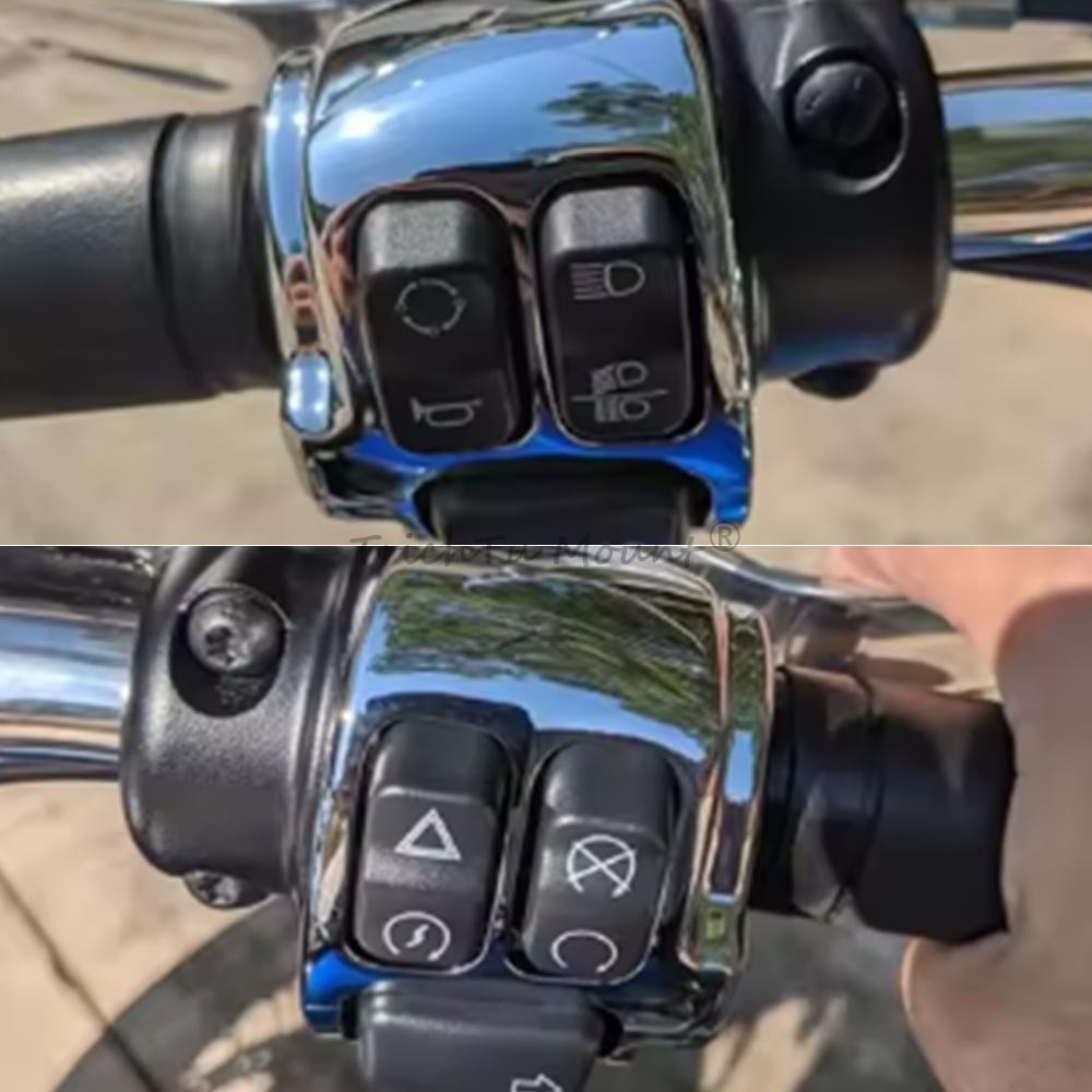 Chrome Handlebar Control Switch Housing Cover Kits For Harley Softail Heritage