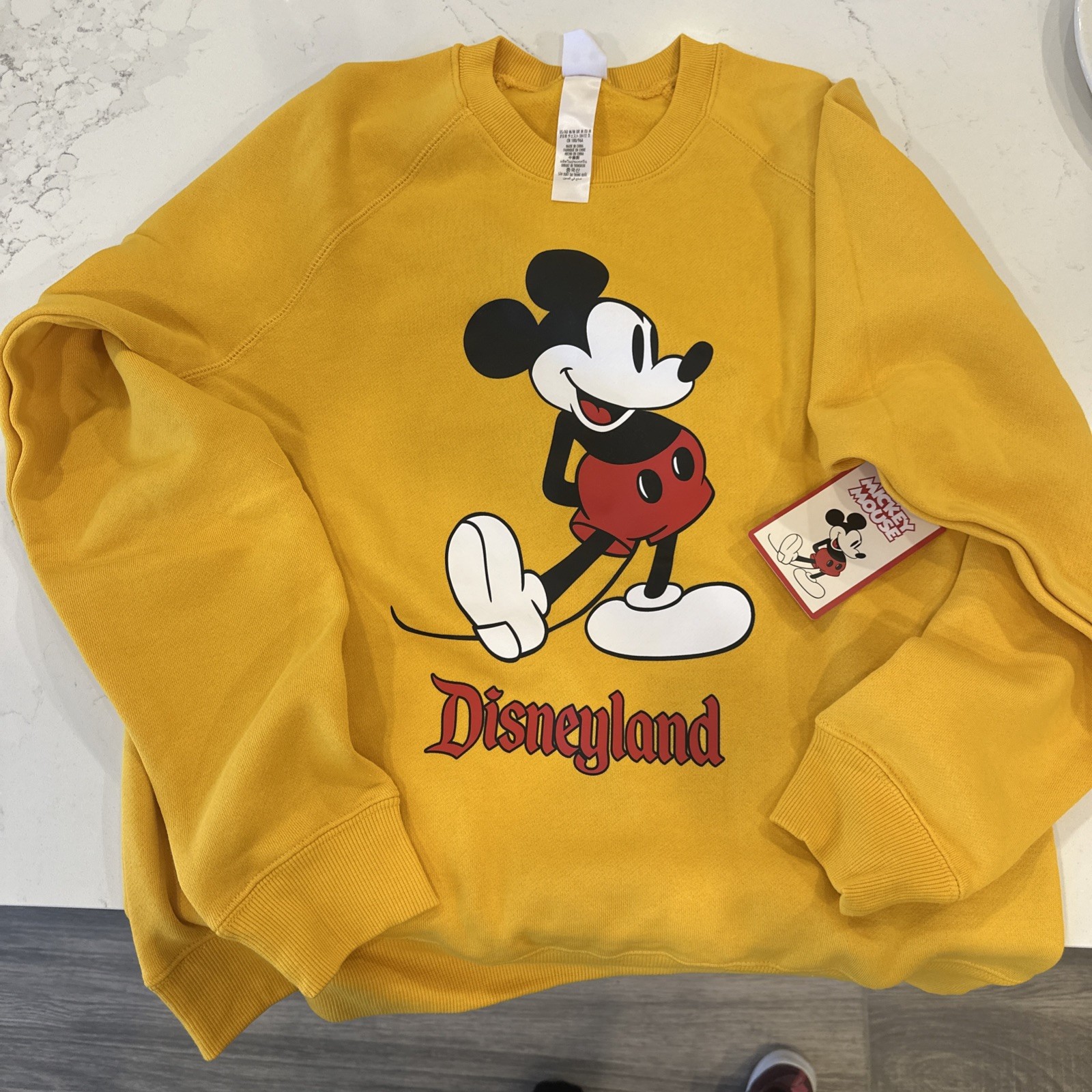 Mickey Mouse sweatshirt, pullover, mustard, yellow NWT