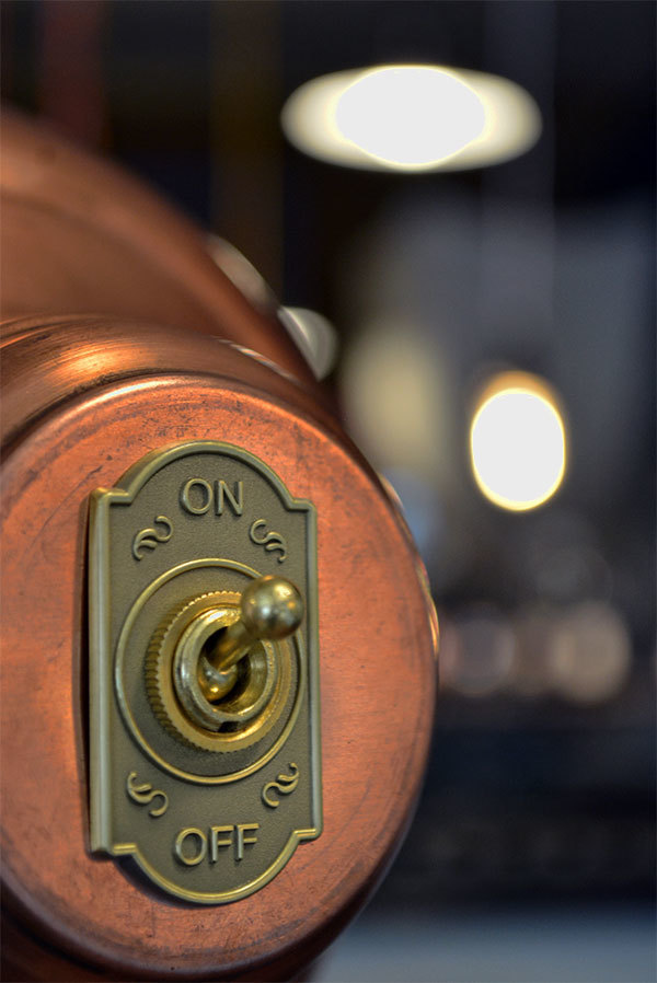 Toggle Switch on/off - Brass Plated - 6A/120V - Steampunk Switch 2-Wire