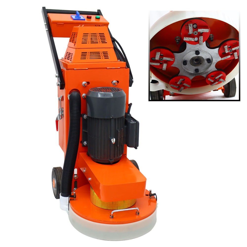 Concrete Floor Grinding Machine with Dust Box 5 Grinding Disc 220V Floor Grinder