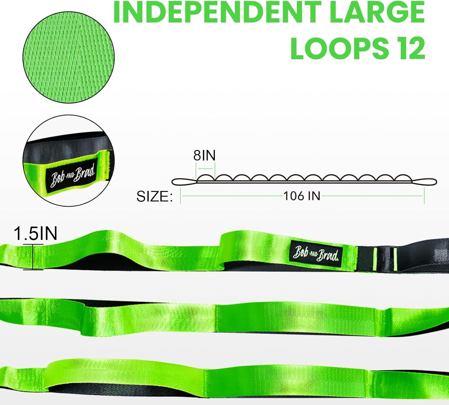 12 LoopsYoga Stretch Strap for Stretching Physical Therapy For Pilates Trainers