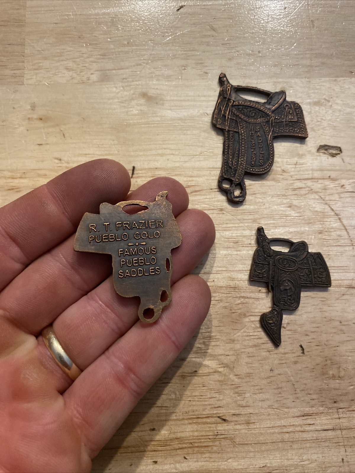 Saddle Pocket Watch FOB Set Pueblo Colorado El Paso Texas Nevada Cowboy Horse x3