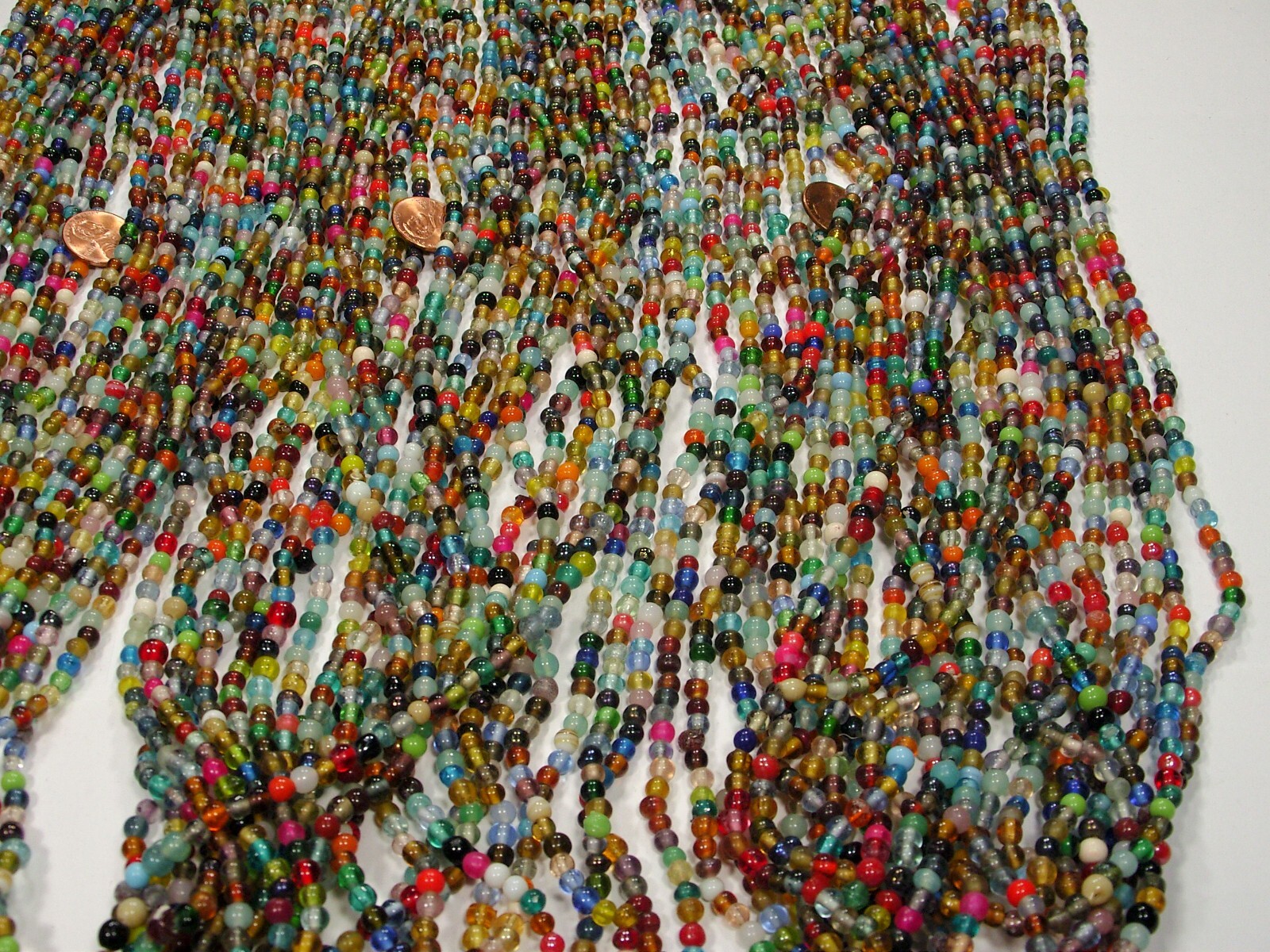 30 Strands 36" India Handmade Assorted Color Glass Beads Wholesale Bulk (CT-52)
