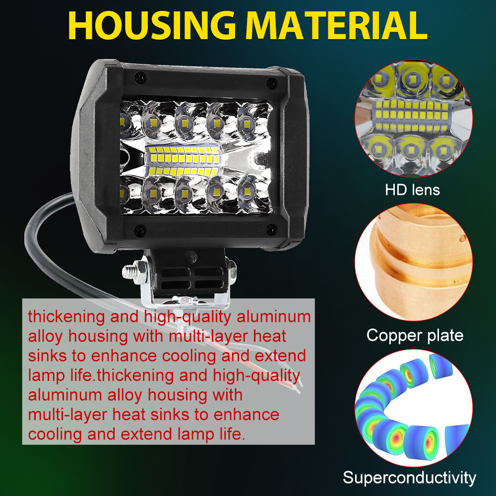 10PCS 4inch LED Work Light Bar Spot Pods Fog Offroad Driving Truck SUV ATV Boat