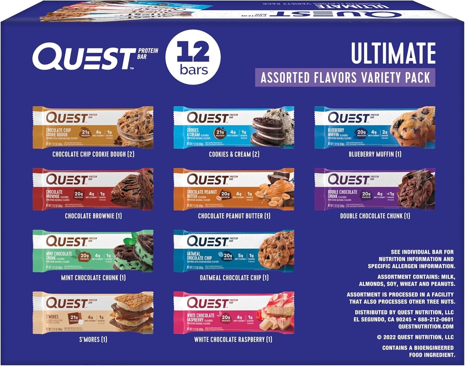 Quest Ultimate Protein Bars Variety Pack 24Ct High Protein Lot of 2