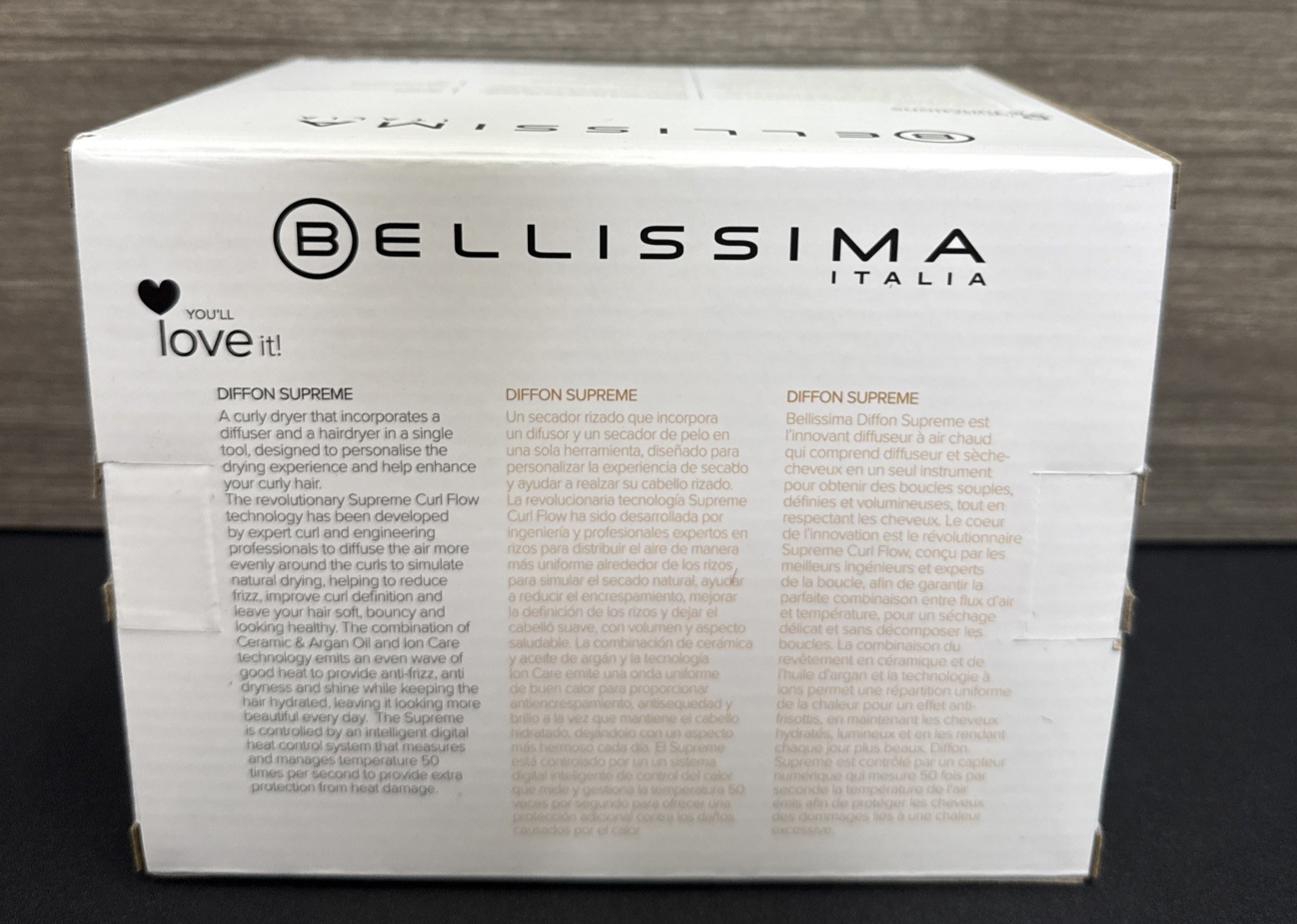 Bellissima Italia Diffon Supreme Ionic XL Diffuser & Hair Dryer for Curly Hair