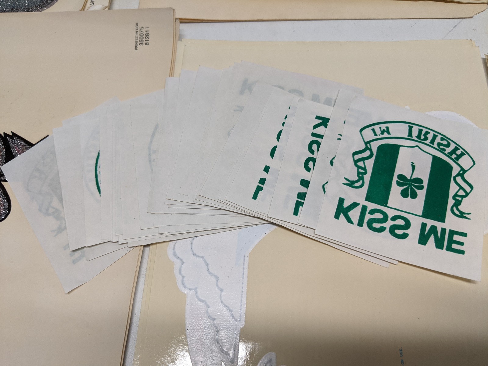 Lot of 50+ 1970s Vintage Iron On Heat Transfers, 8 different designs