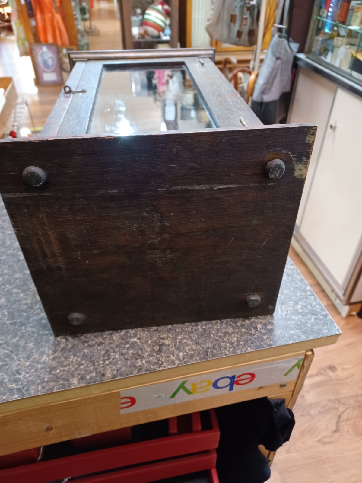 Antique Wood Display Case Canisteo NY Pharmacy 16" x 10" x 9"