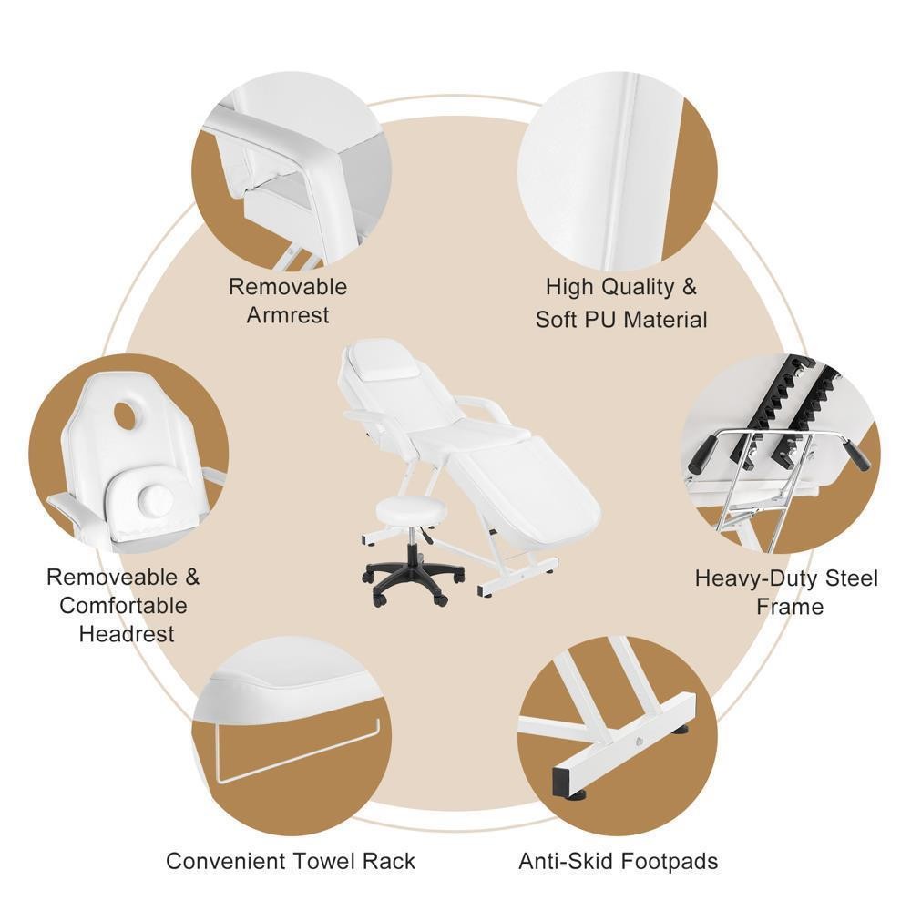 72 Inch Massage Bed Multipurpose Massage Table Spa Salon Facial Bed Adjustable