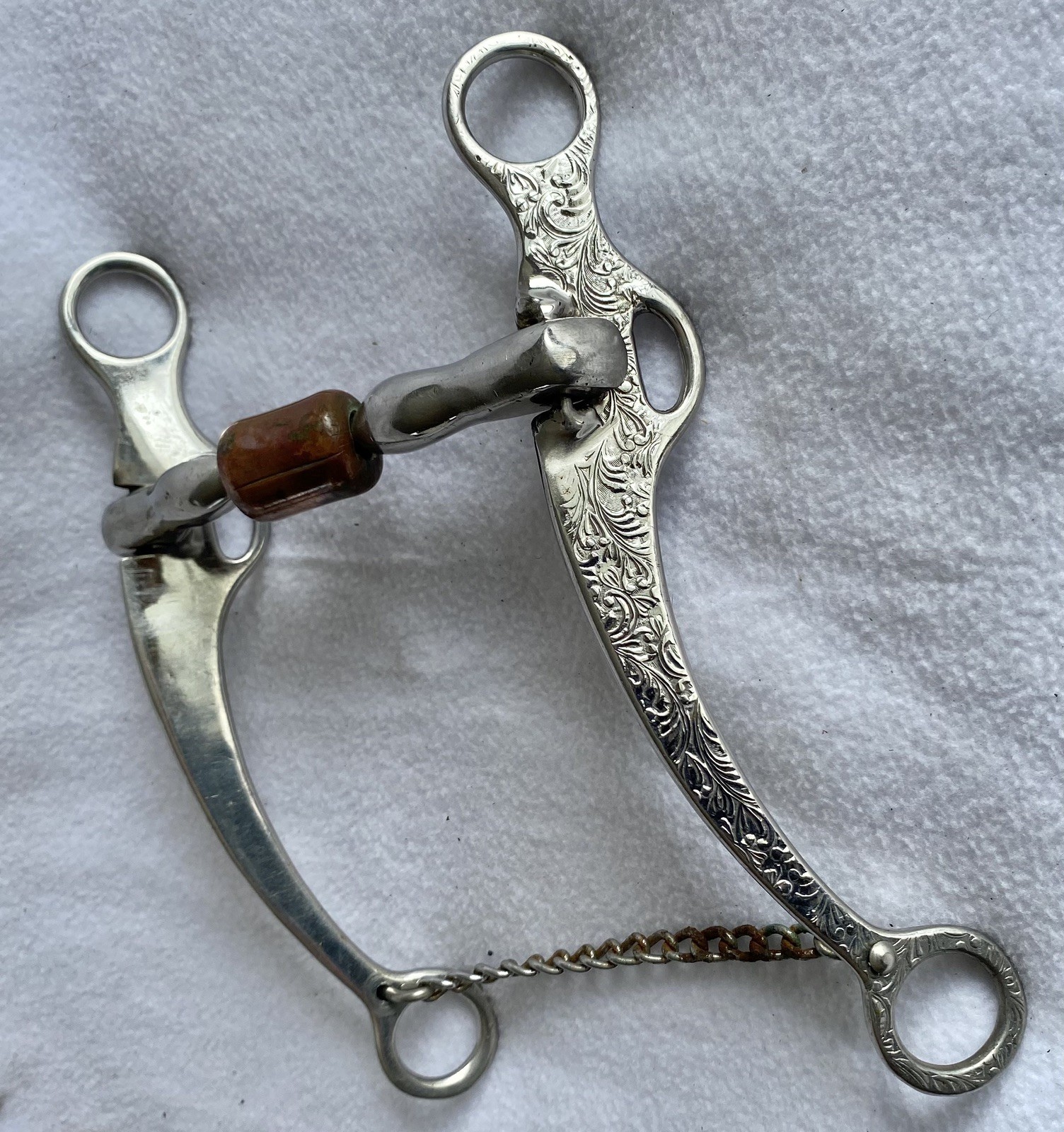 Terrific ENGRAVED Vintage Billy Allen Reining Ranch Bit~5" Mouth~LIGHTLY USED