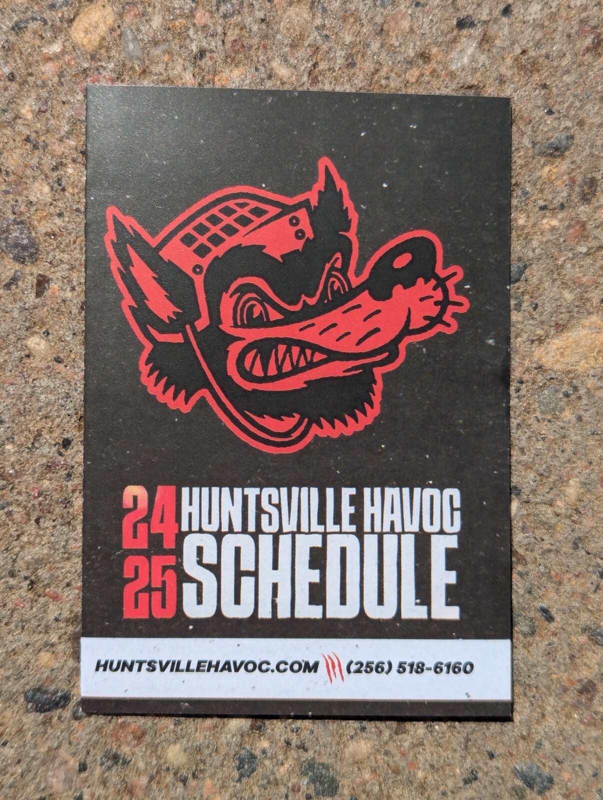 2024-25 Huntsville Havoc Hockey Pocket Schedule SPHL🏒🥅