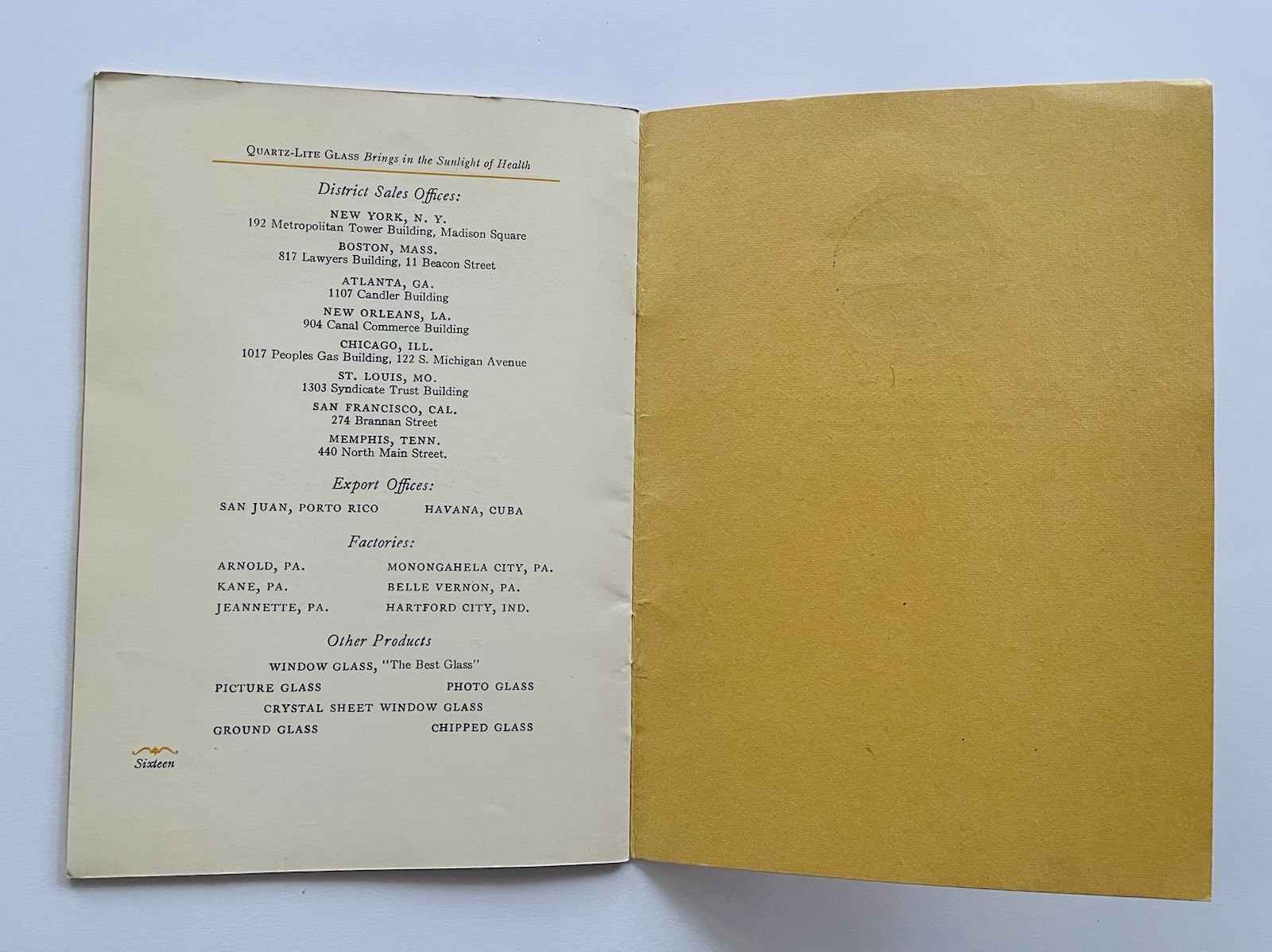 Quartz-Light Ultra-Violet Ray Glass American Window 1927 Sunlight Health Guide