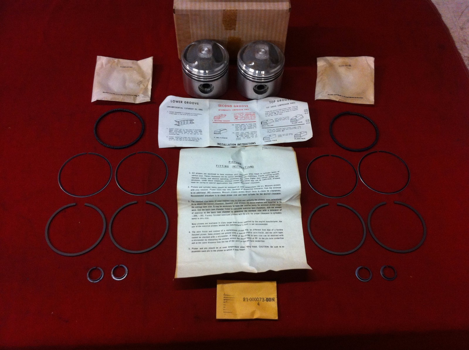 Harley Piston Kit NORS 74" 74CI 1200 Knucklehead Panhead Shovelhead .040 11228