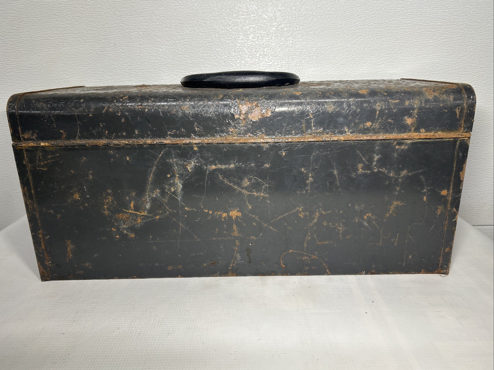 Vintage Sears Craftsman Gray Metal Tool Box Nice Patina 20”L x 8”W x 9"H w/Tray