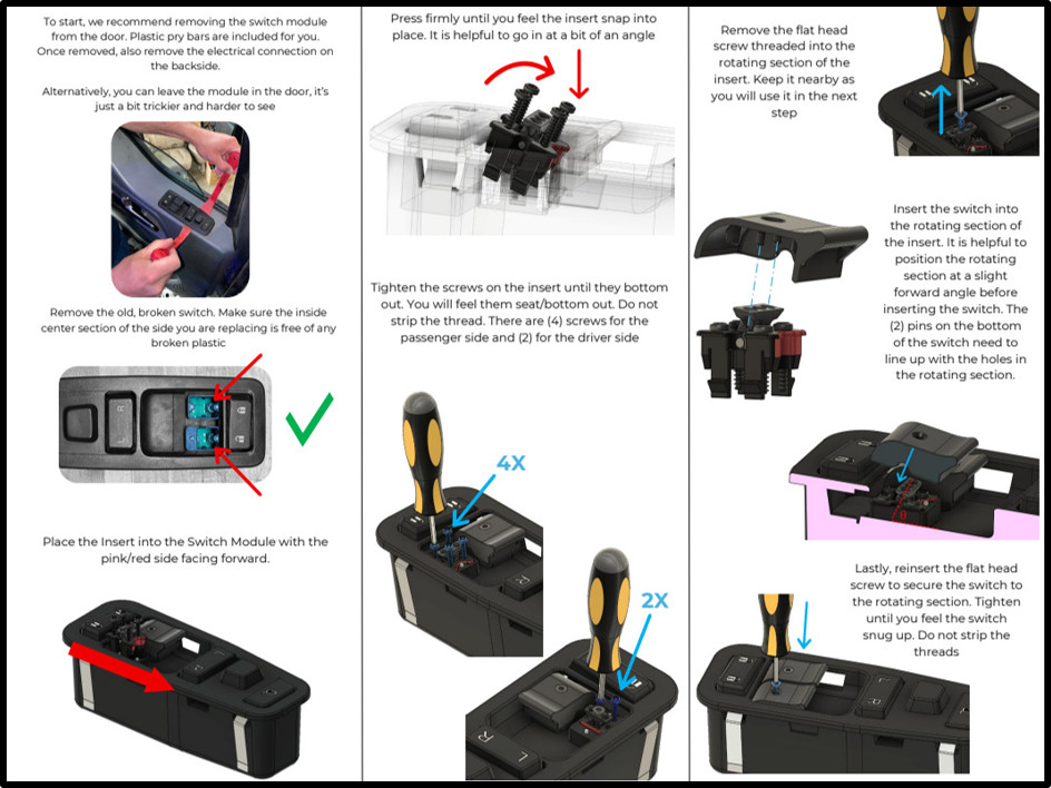 Window Switch Kit | Kenworth & Peterbilt P21-1049-1202 and Q27-6081-1203