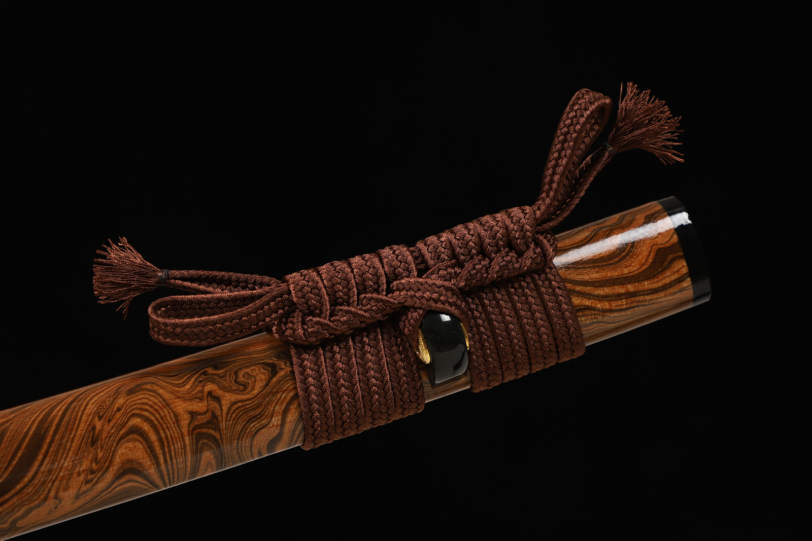 Katana Japanese Samurai Sword T10 Steel Clay Tempered Full Tang Sharp Brown Saya