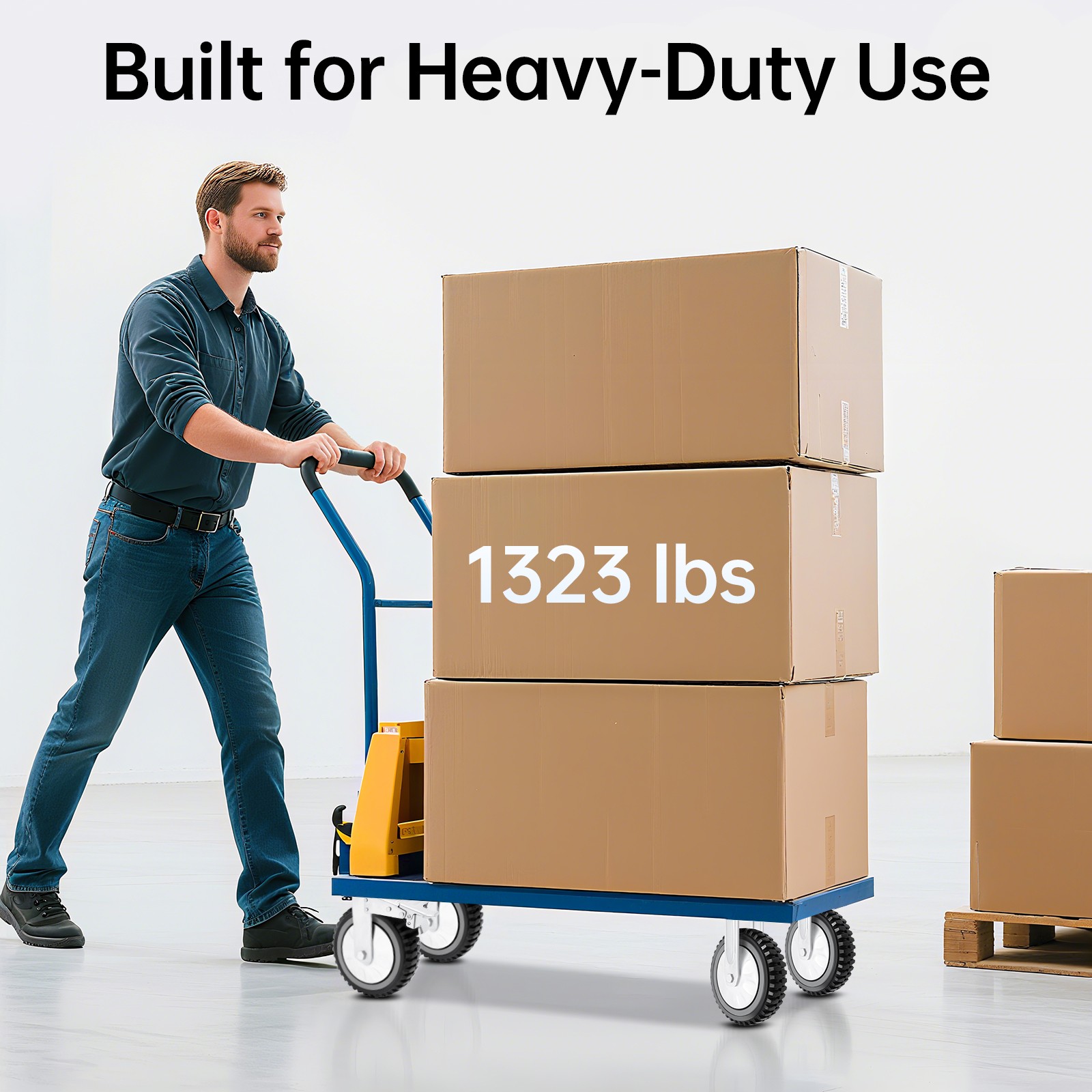 4PCs 8 inch Dustproof Handling Wheels Fixed+Brake Heavy Duty Solid Caster Wheels