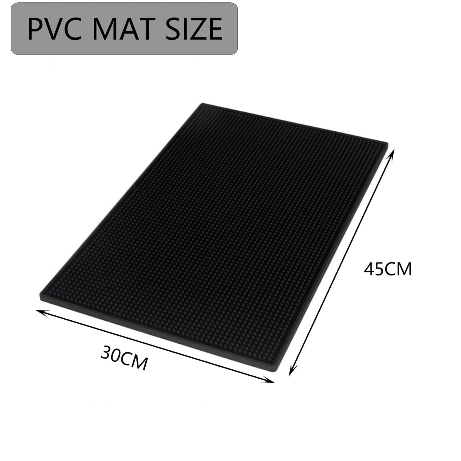 Rubber Barber Mat & Bar 18 x 12 Inch,Hairdressing Tool 18*12*0.4In, Black