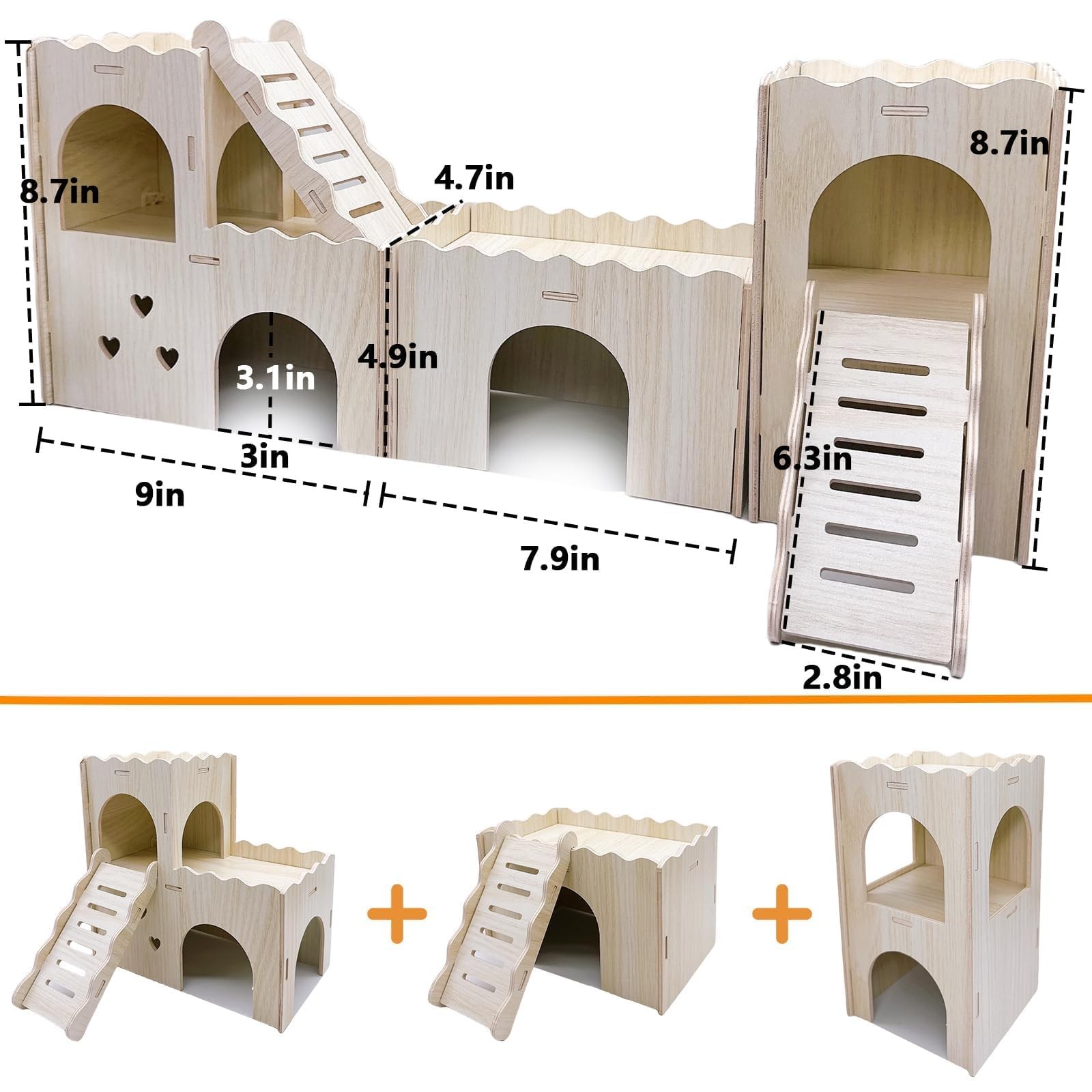 Hamster Hideout House Multi Chamber Rat Hide Hut Castle Large Climbing Playgr...