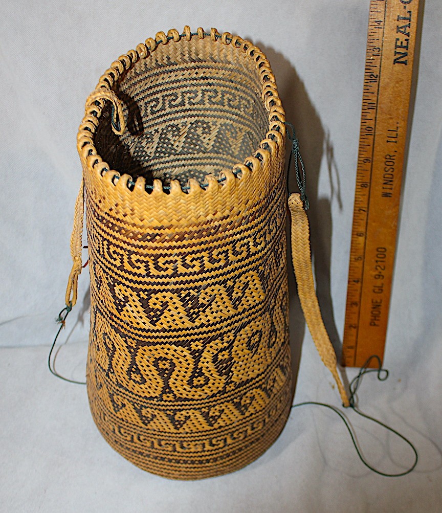 Lot of 6 Vintage Ajat Basket Penan People Borneo 20th Century Tribal