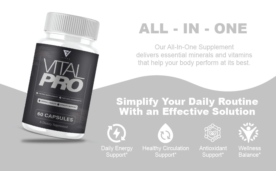 (3 Pack) Vital Pro Capsules, Vital Pro Performance Supplement (180 Capsules)