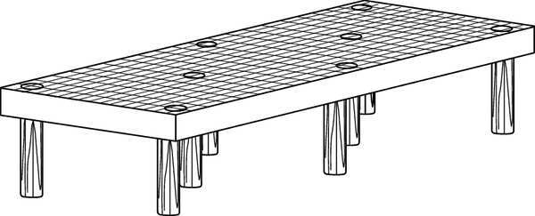 Structural Plastics D3624 Dunnage Rack, 500 Lb Load Capacity, Hdpe, 12 In H X