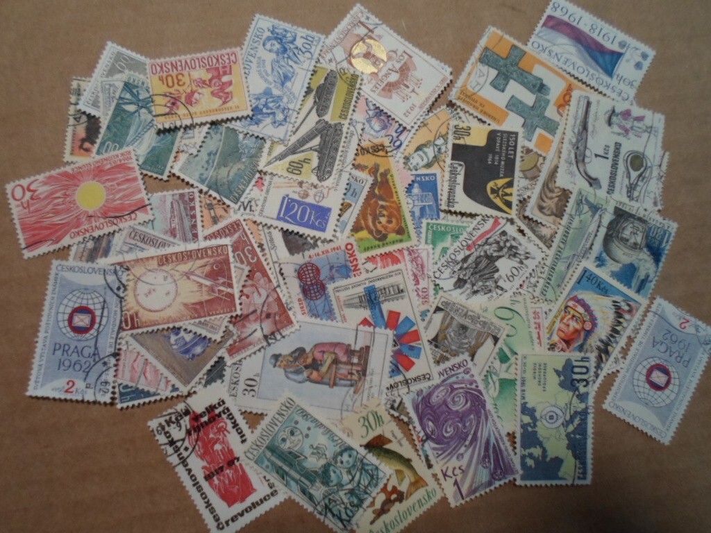 Collection lot 95 different stamps old Czechoslovakia - all 1960s Era