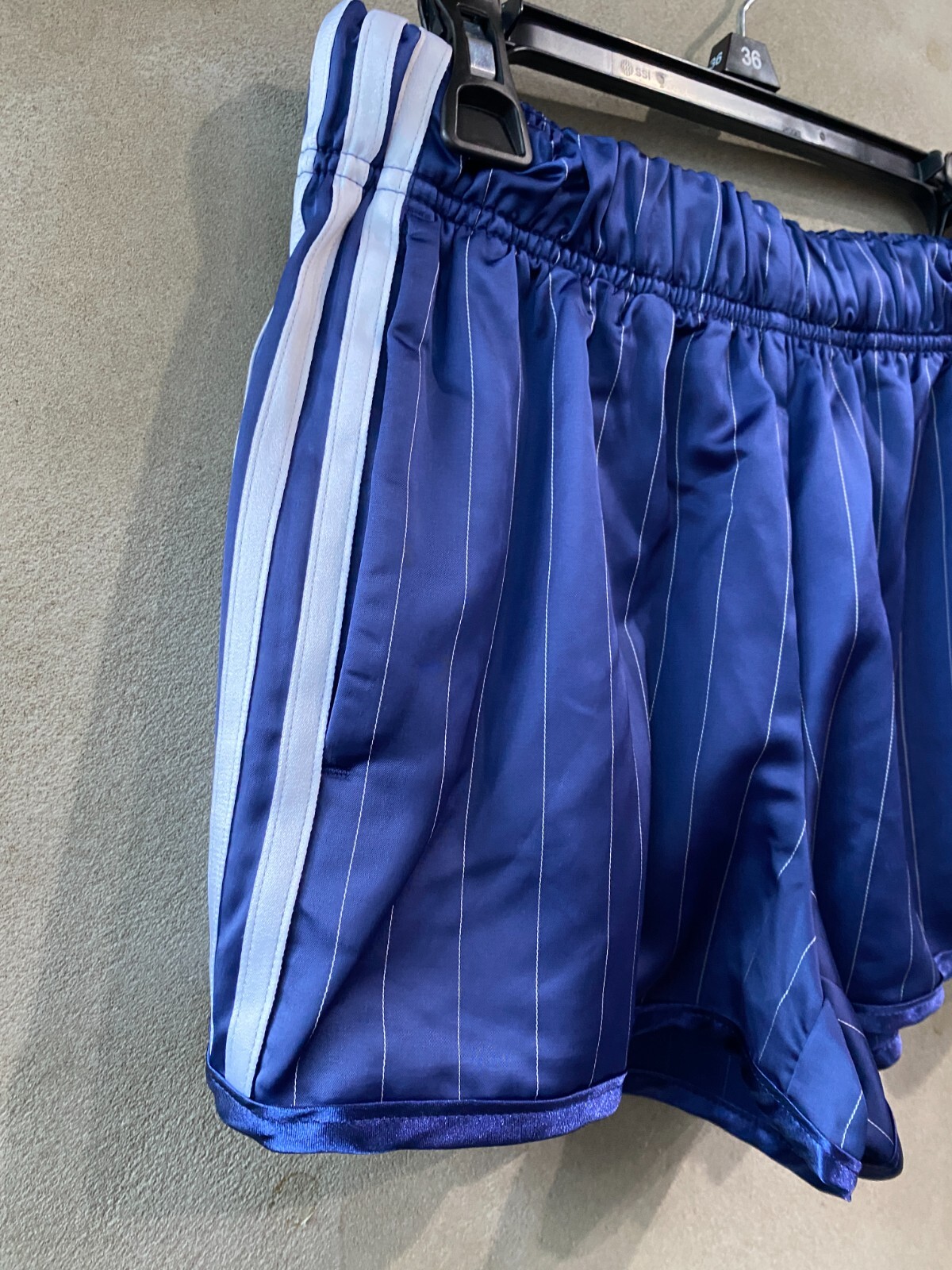 adidas Originals Pinstripe Satin Shorts Women's Lifestyle Pants AsiaFit KC4235