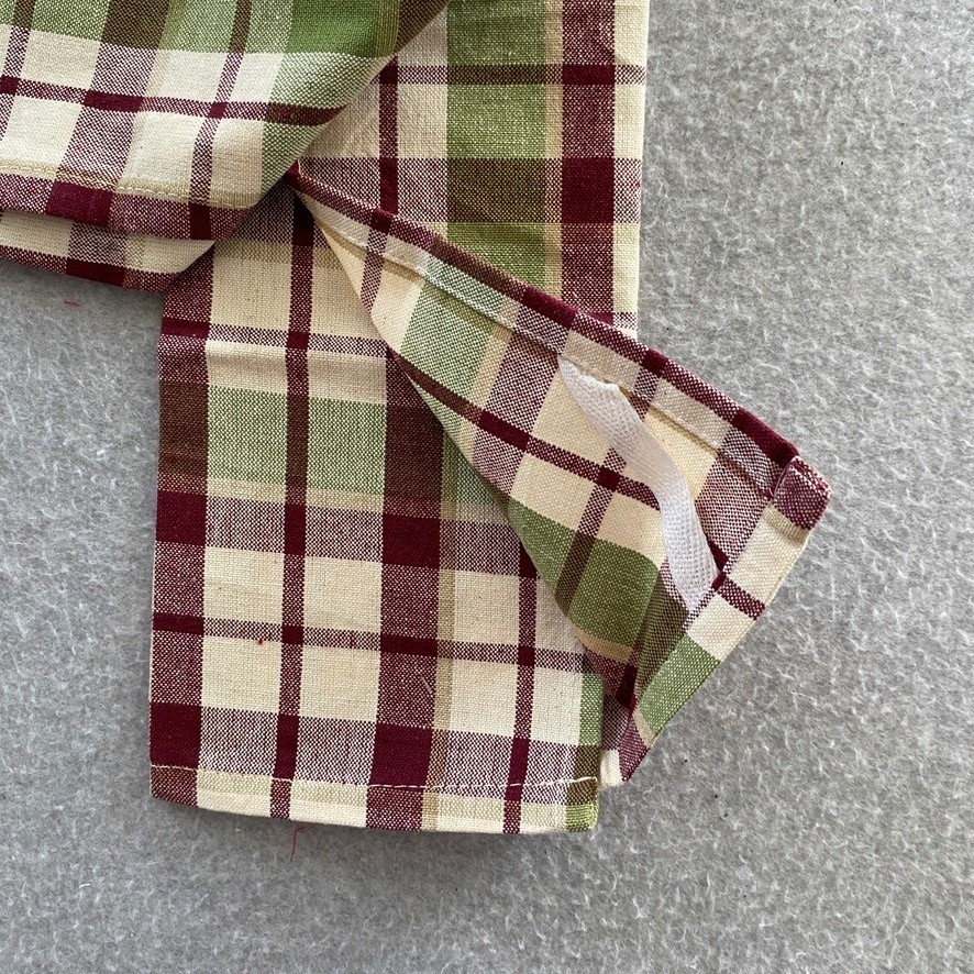 Fall Kitchen Towel Oven Mitt & Pot Holder Set of 4 Green Plaid Pumpkin NWT