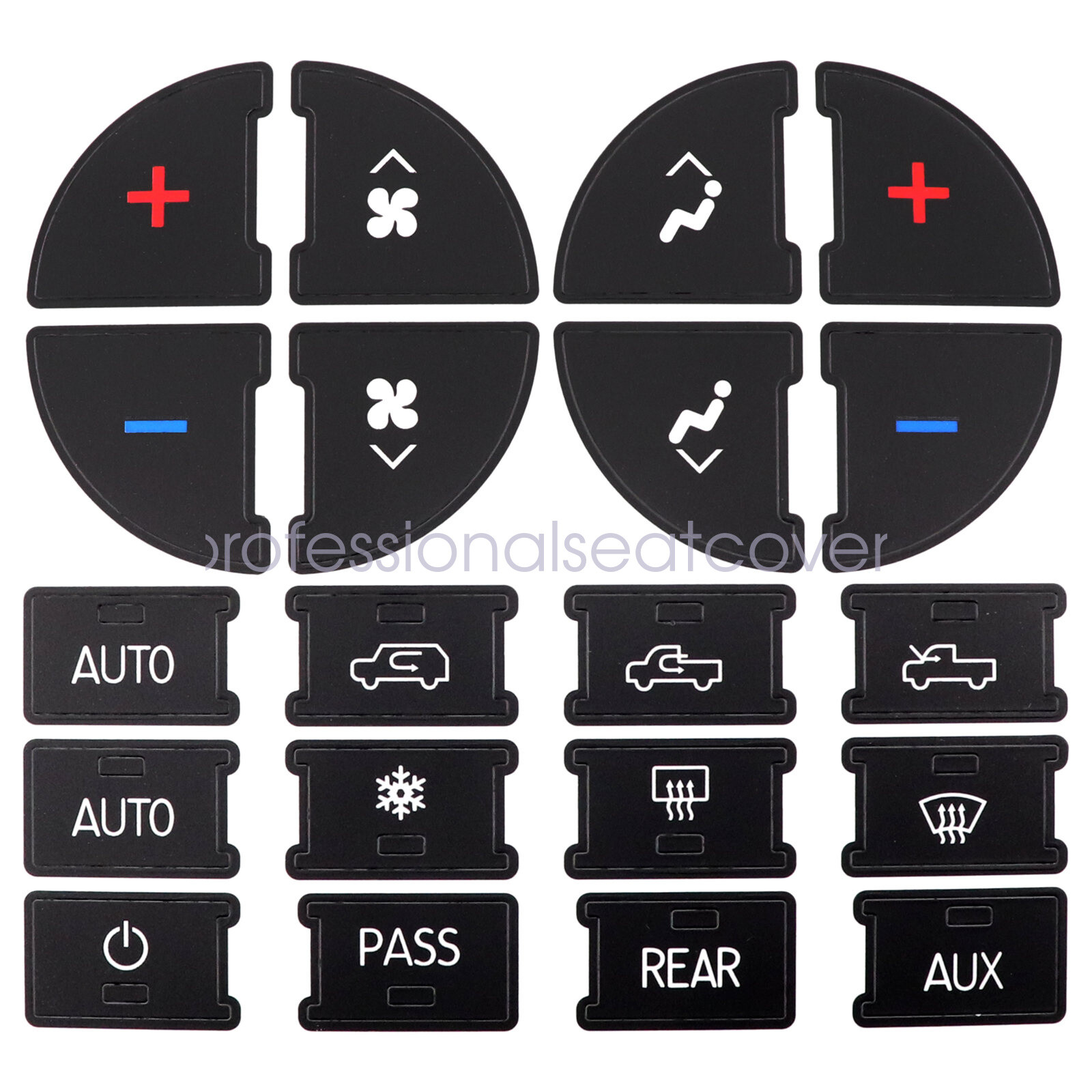 For 2007-2014 Chevy Silverado AC Button Repair Decal Dash Switch Stickers Black