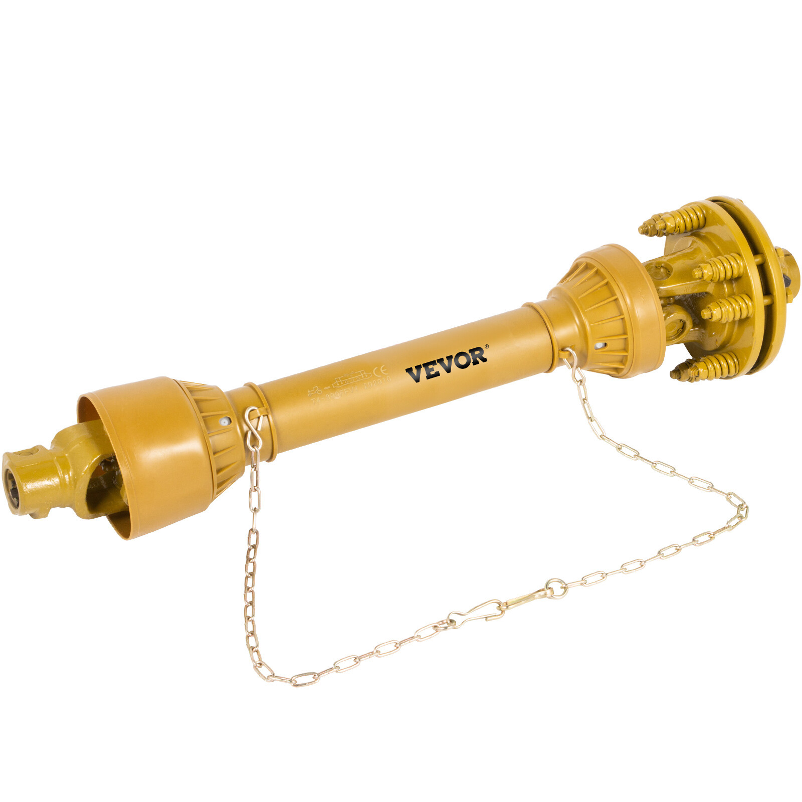 VEVOR PTO Shaft PTO Drive Shaft 1-3/8"x6 Spline w/Slip Clutch Yellow T4 31.5-41"